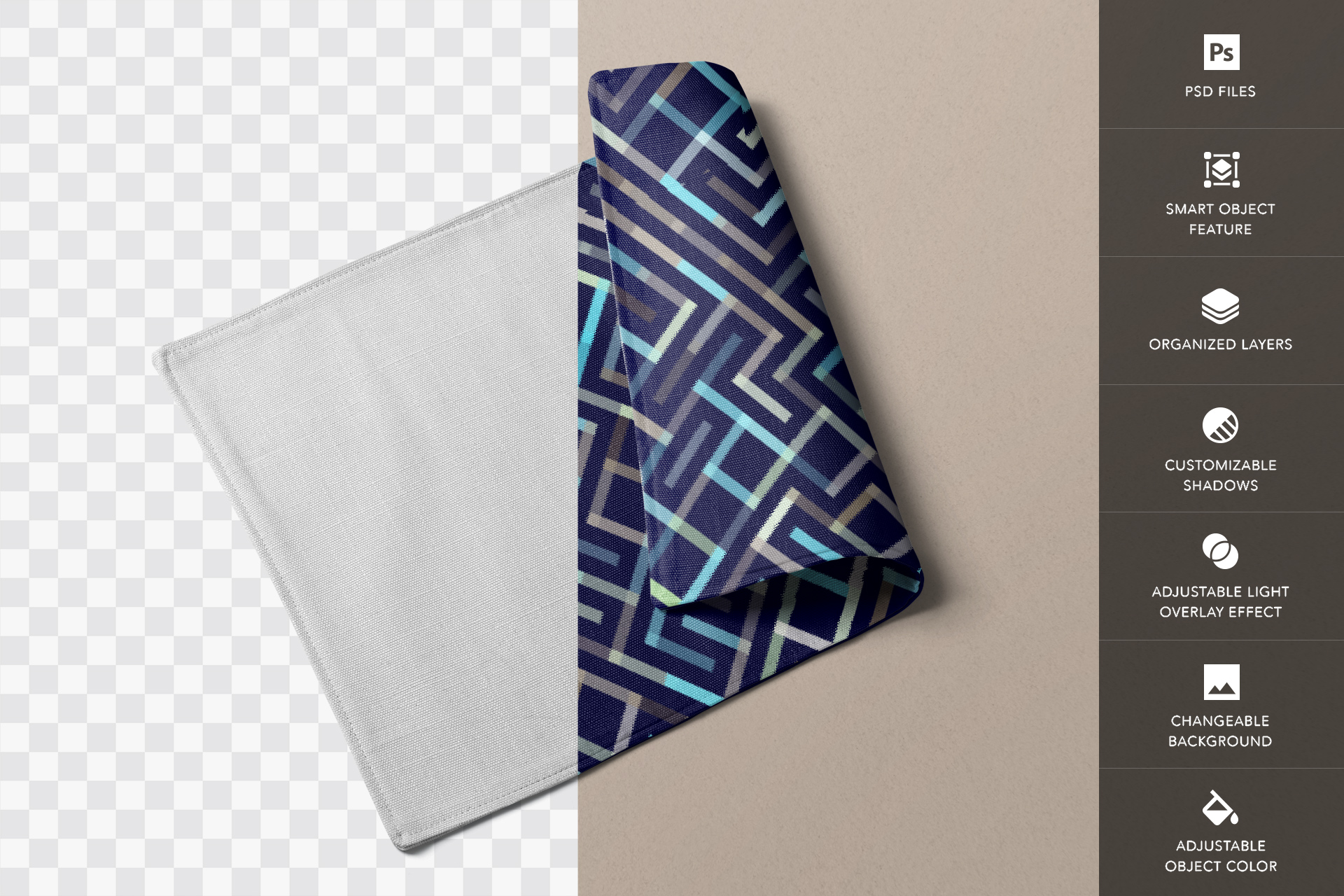 canvas placemat mock-up