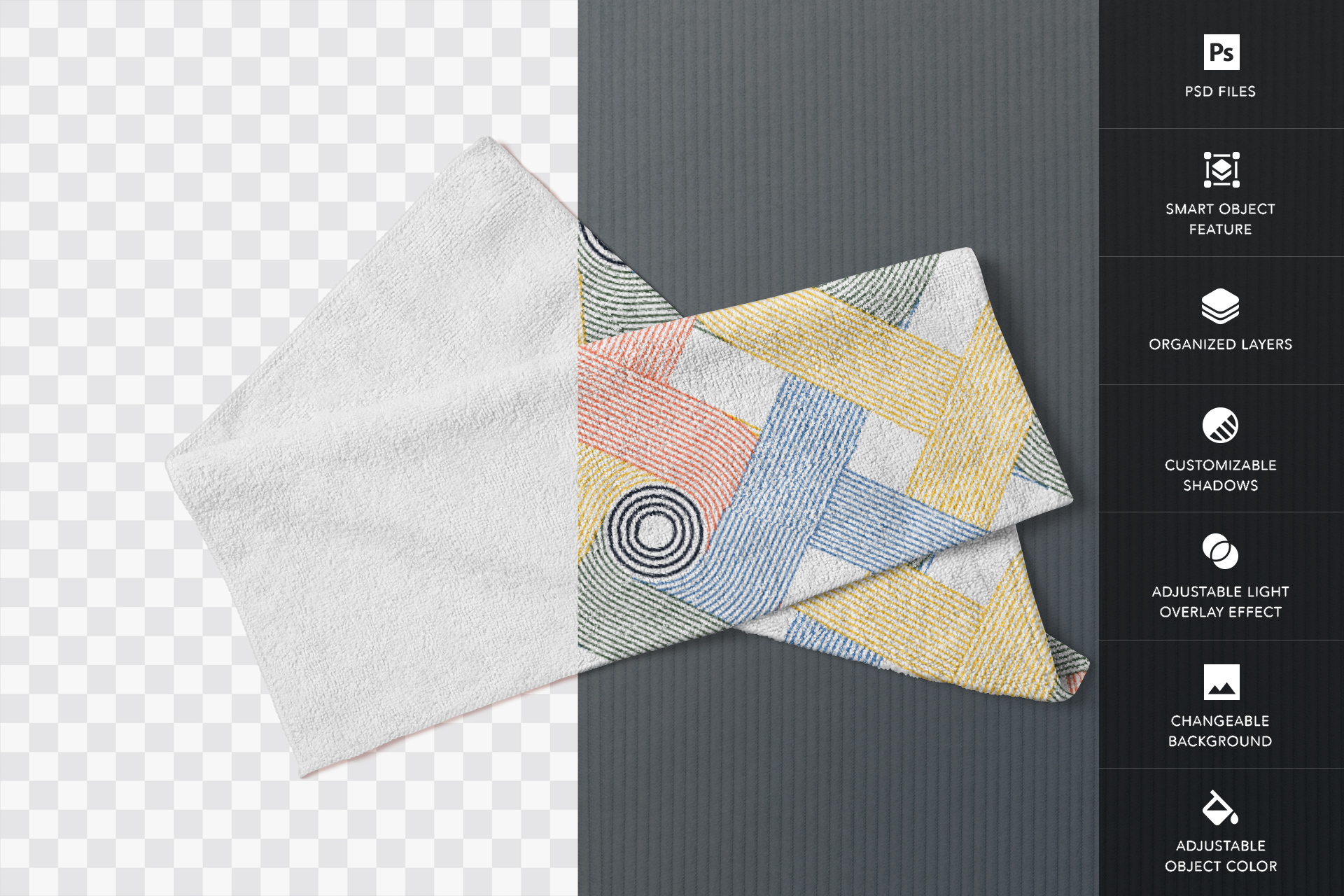 custom printed towel mock-up