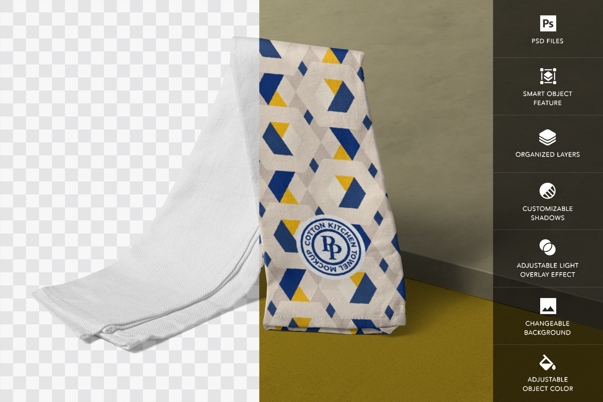 custom printed towel mock-up