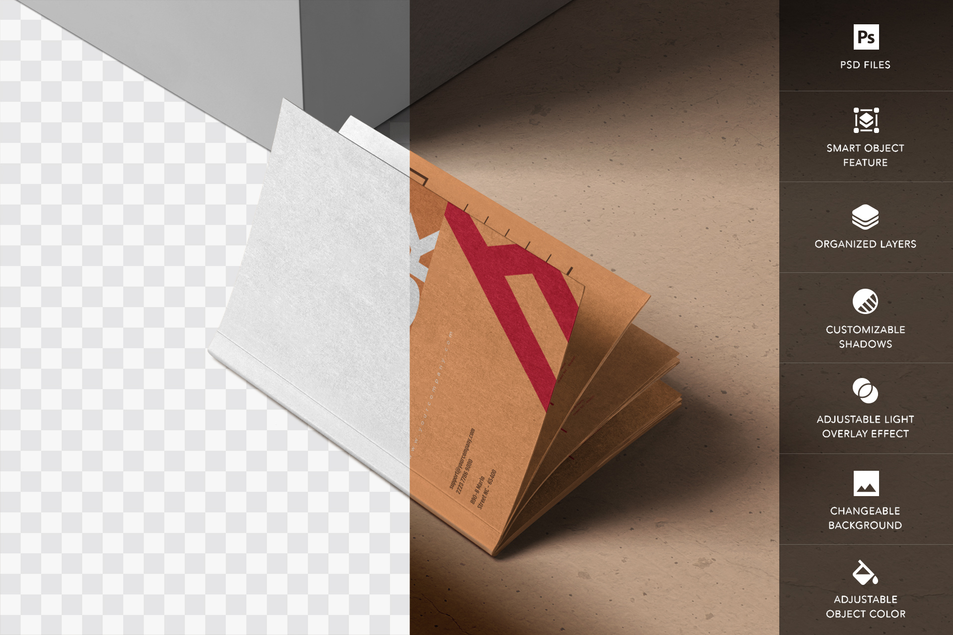 customizable notebook PSD