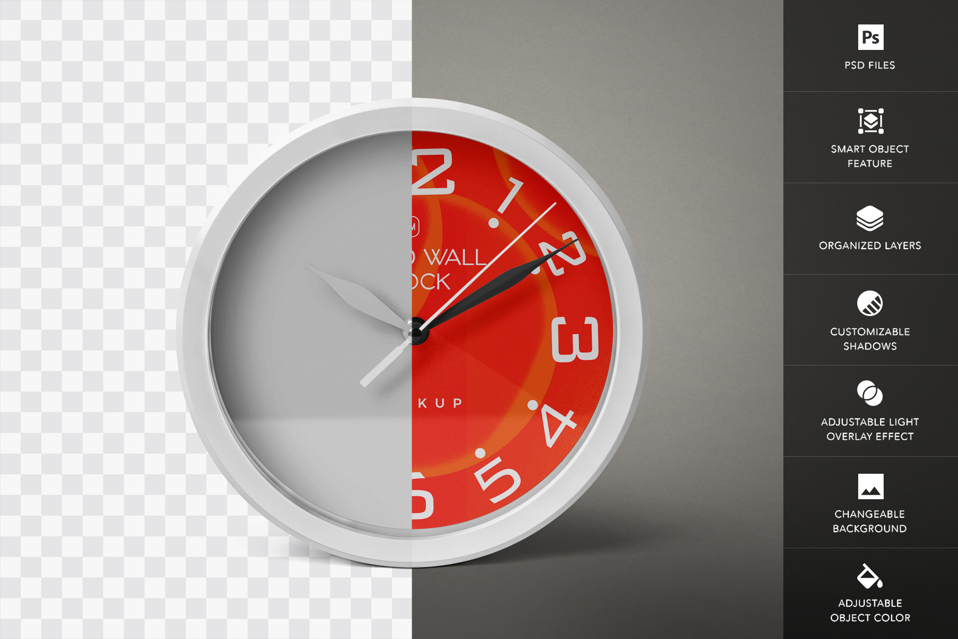 Free Round Wall Clock Mockup – Modern Timepiece