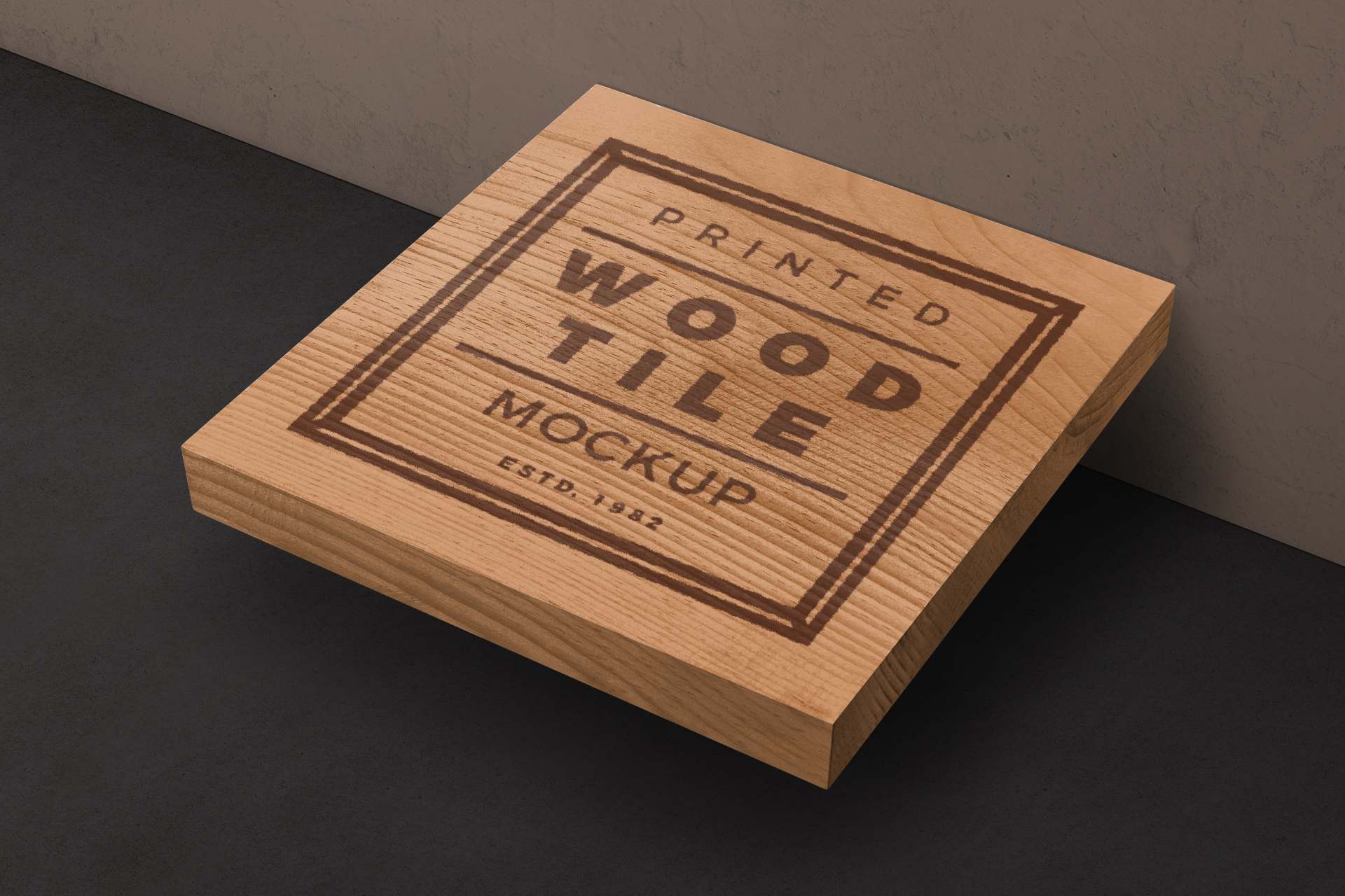 Free Printed Wood Tile Mockup – Rustic Branding