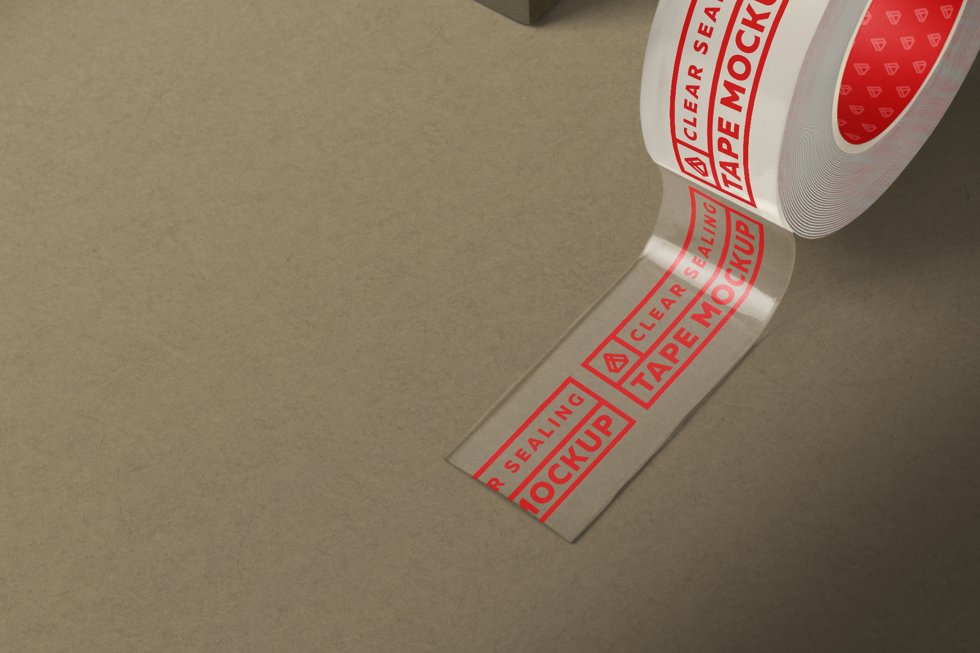 clear packaging tape mockup