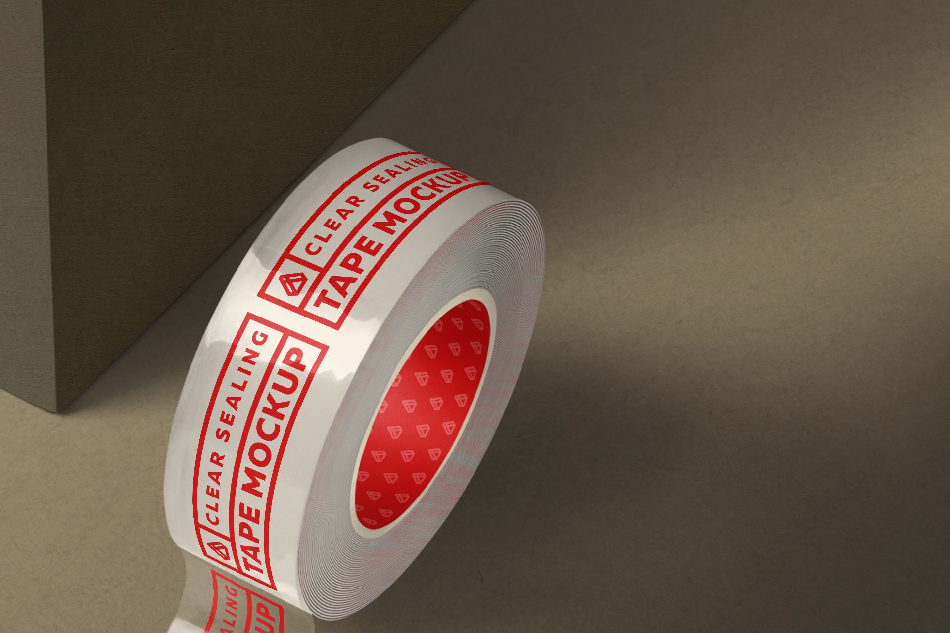 clear packaging tape mockup