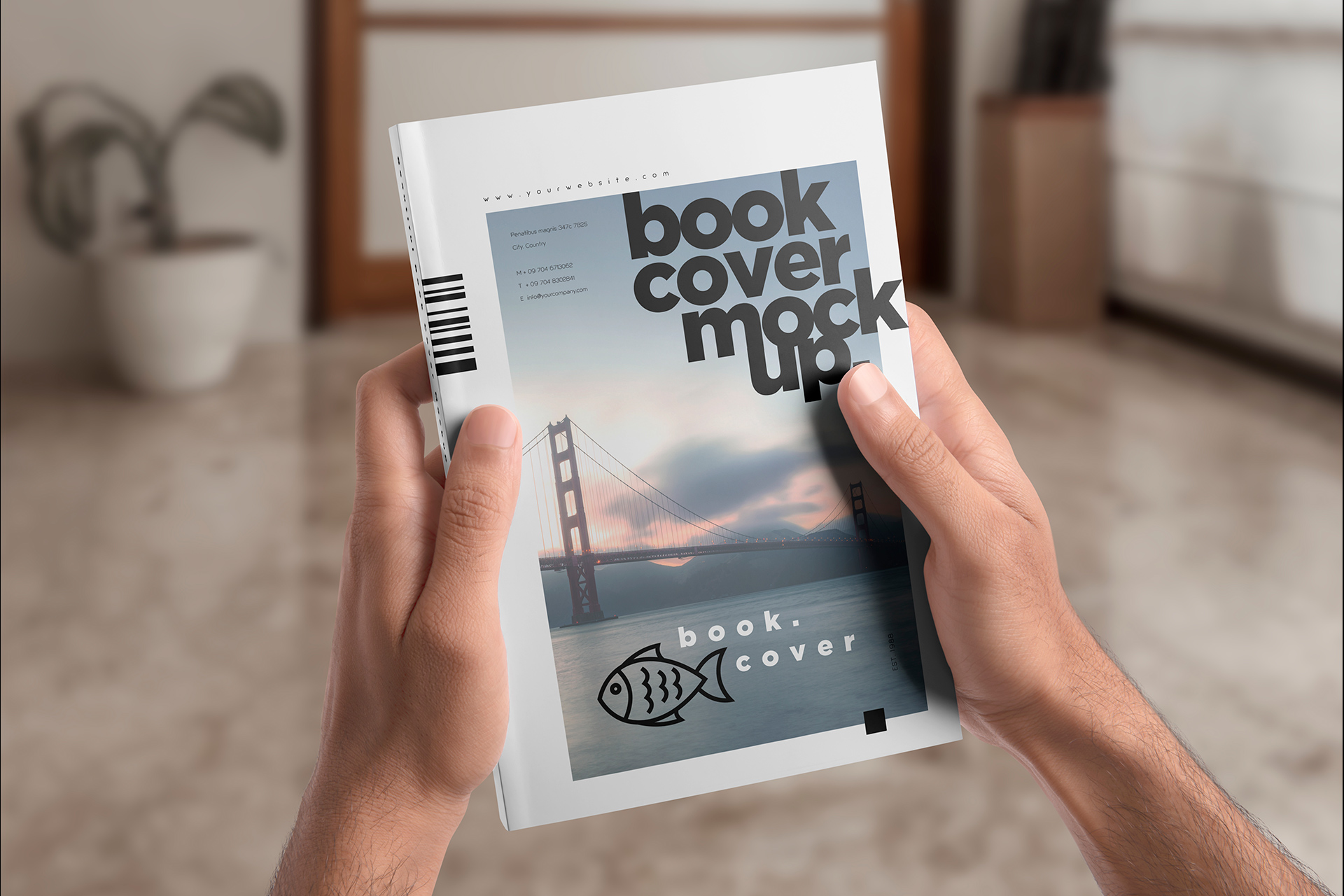 Free Hardcover Book Mockup for Realistic Presentation