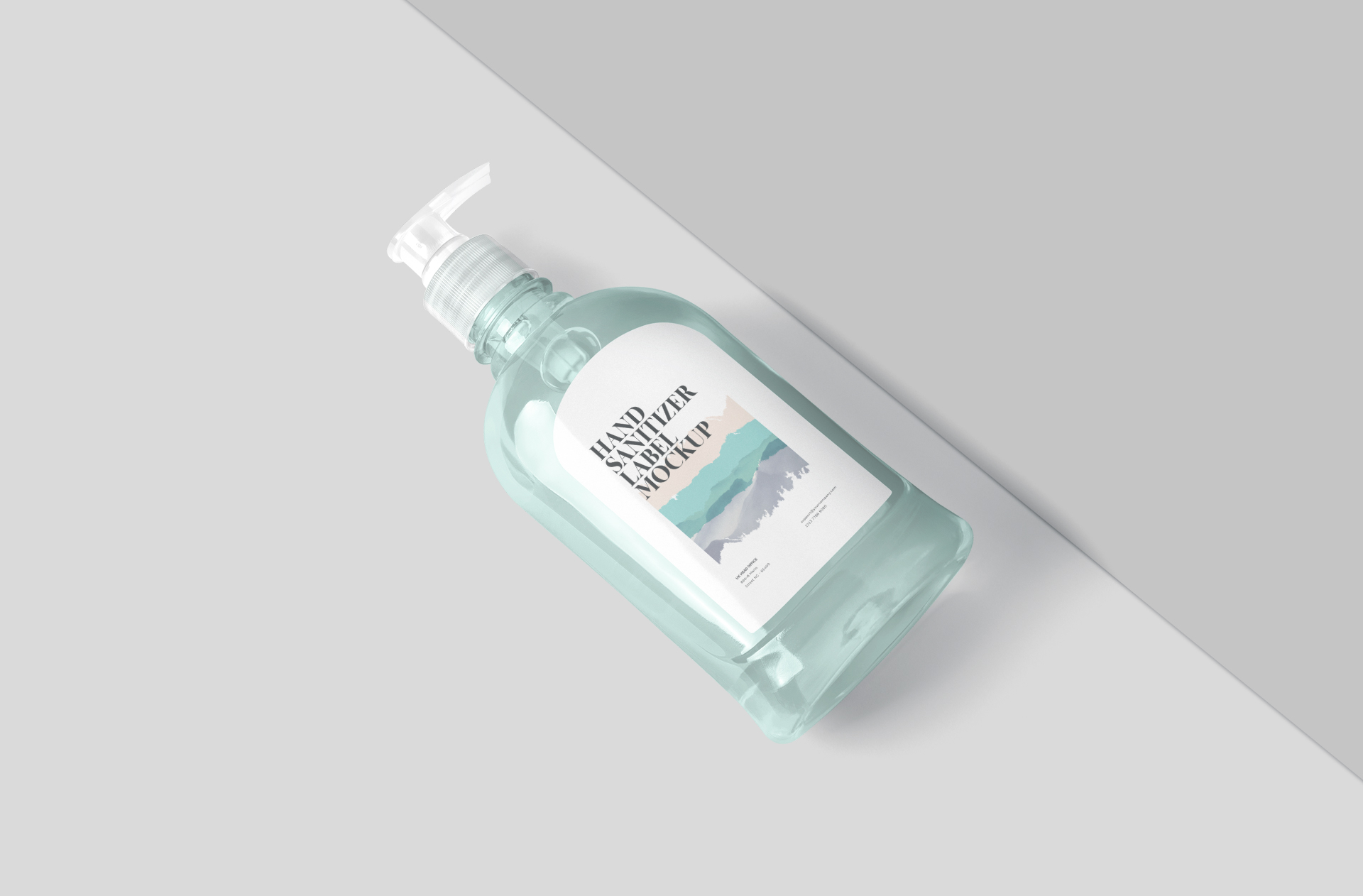 Realistic Transparent Sanitizer Bottle Mockup