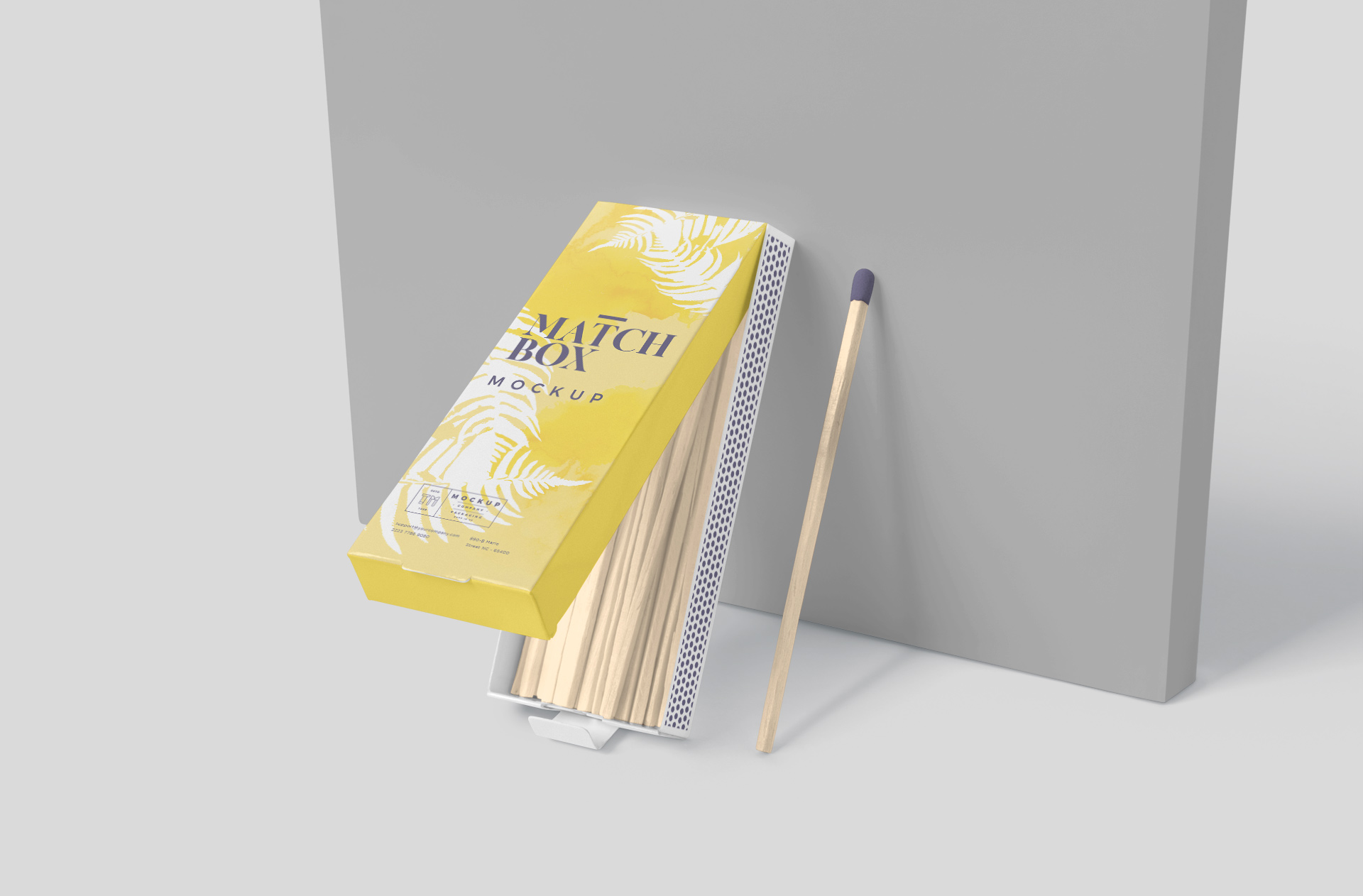 Customizable Matchbox Mockup with Open Layout