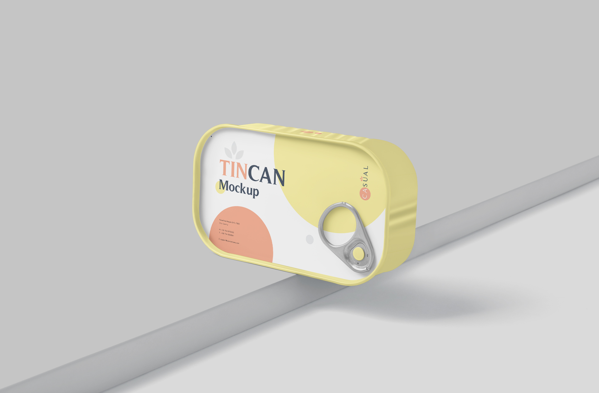 Tin Can Mockup with Editable Label and Design