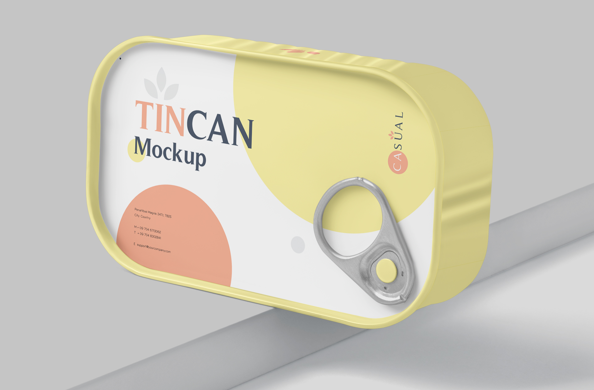 canned food packaging mock-up
