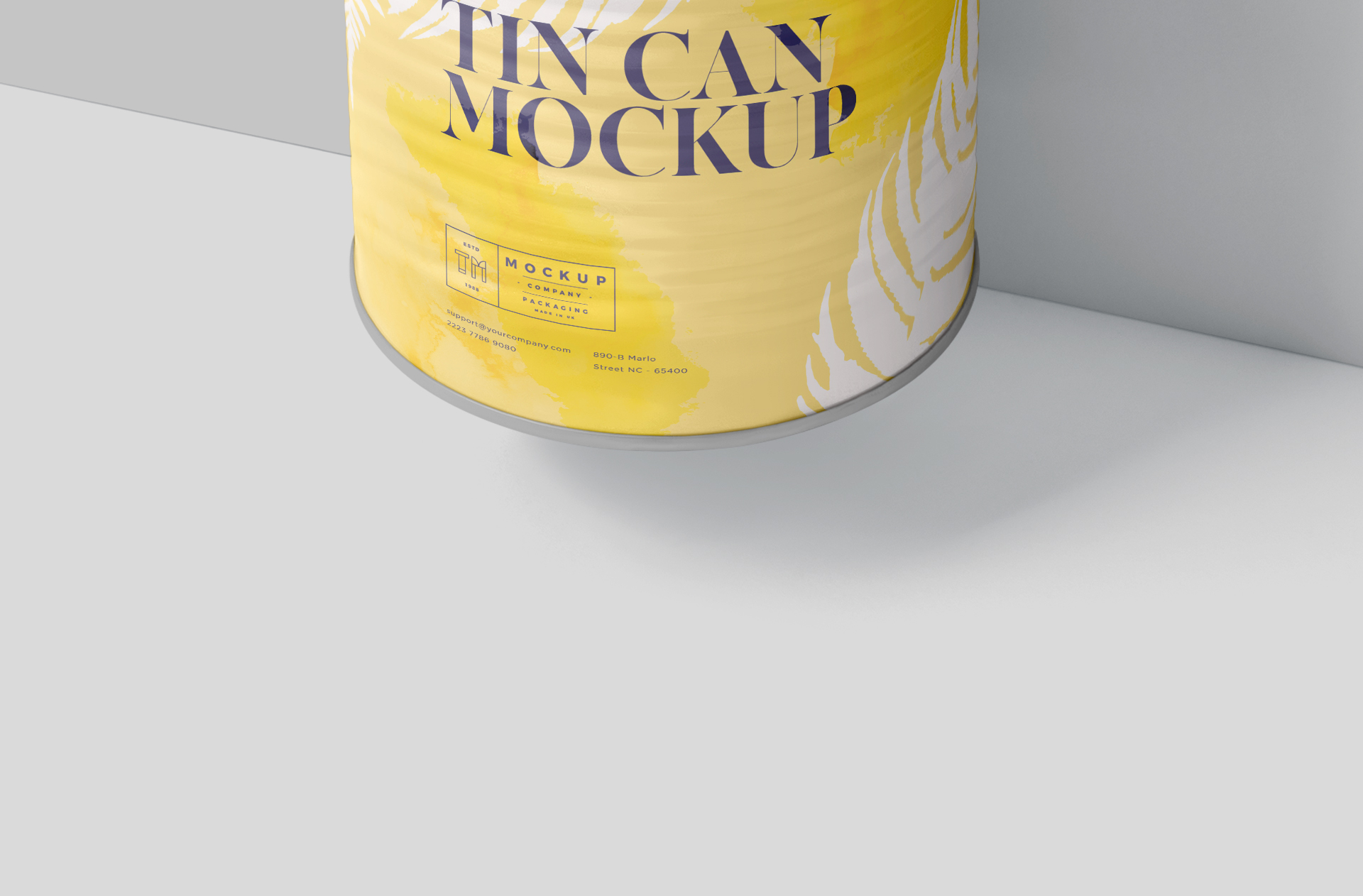 canned food packaging mock-up