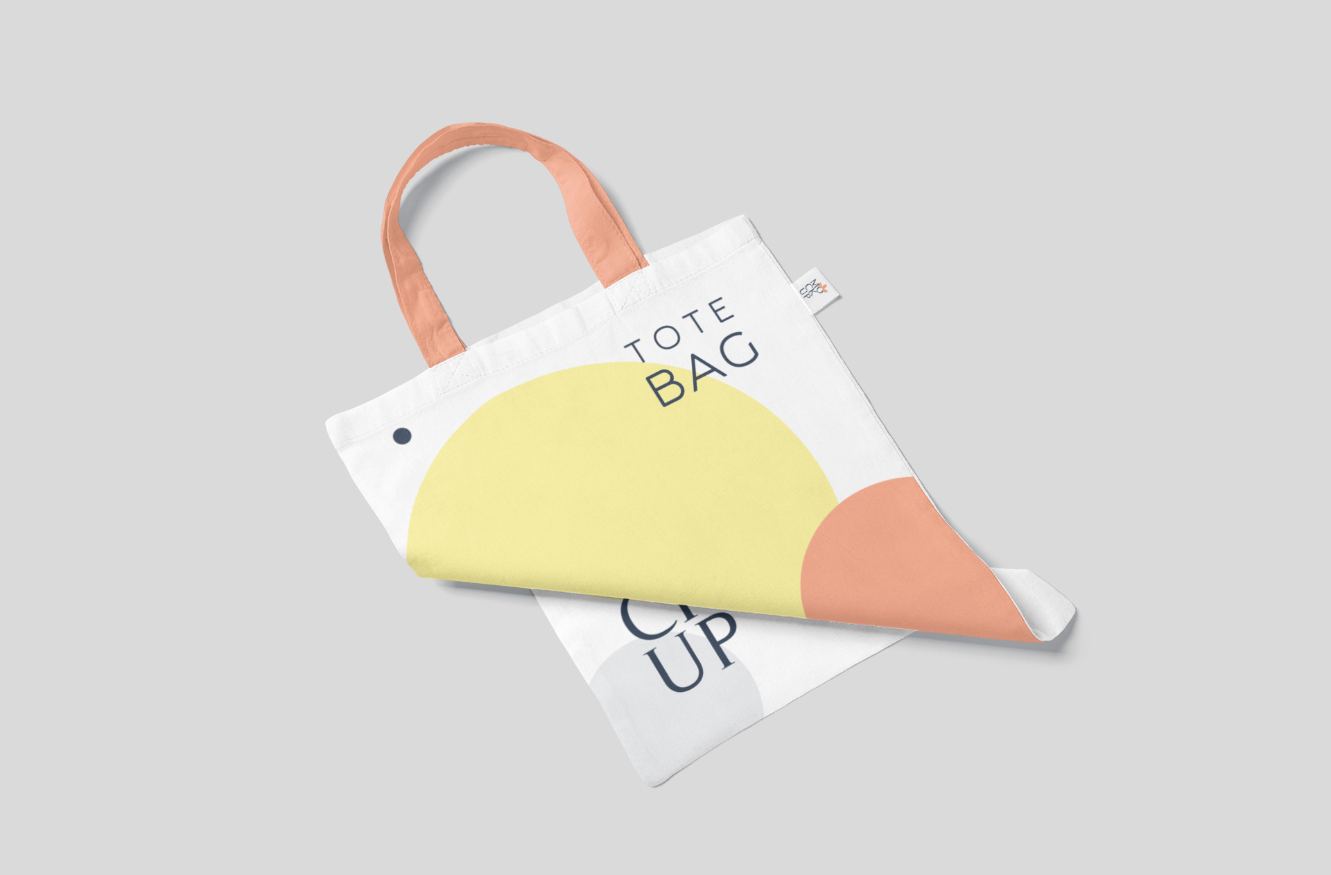 Realistic Cotton Tote Bag Mockup with Folded View