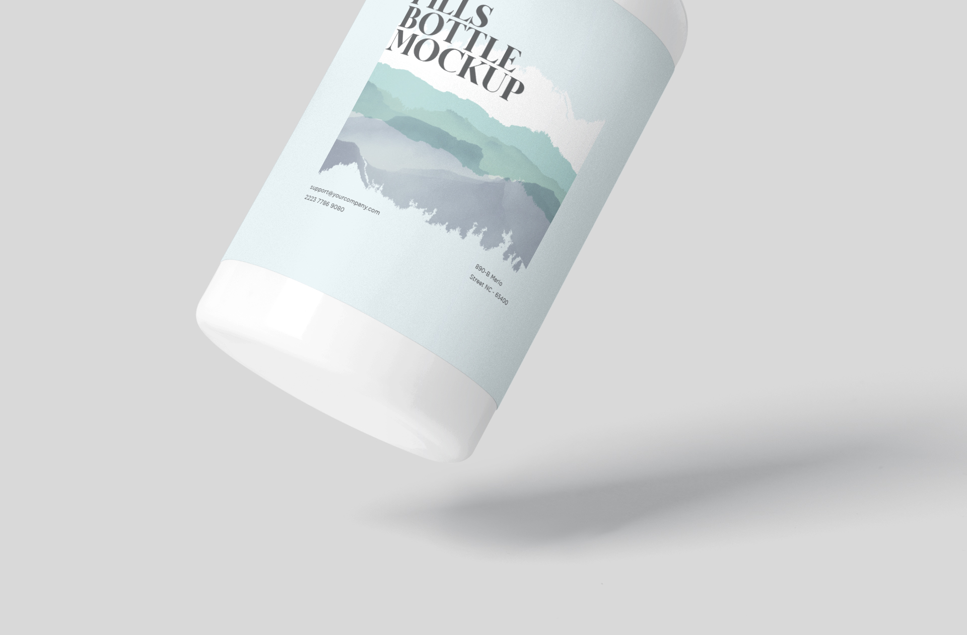 editable bottle label mockup