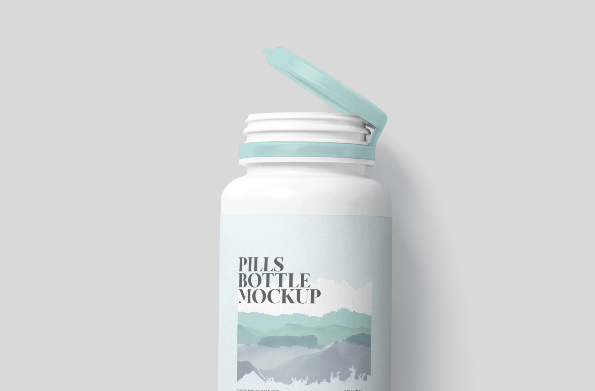 floating pill bottle mockup