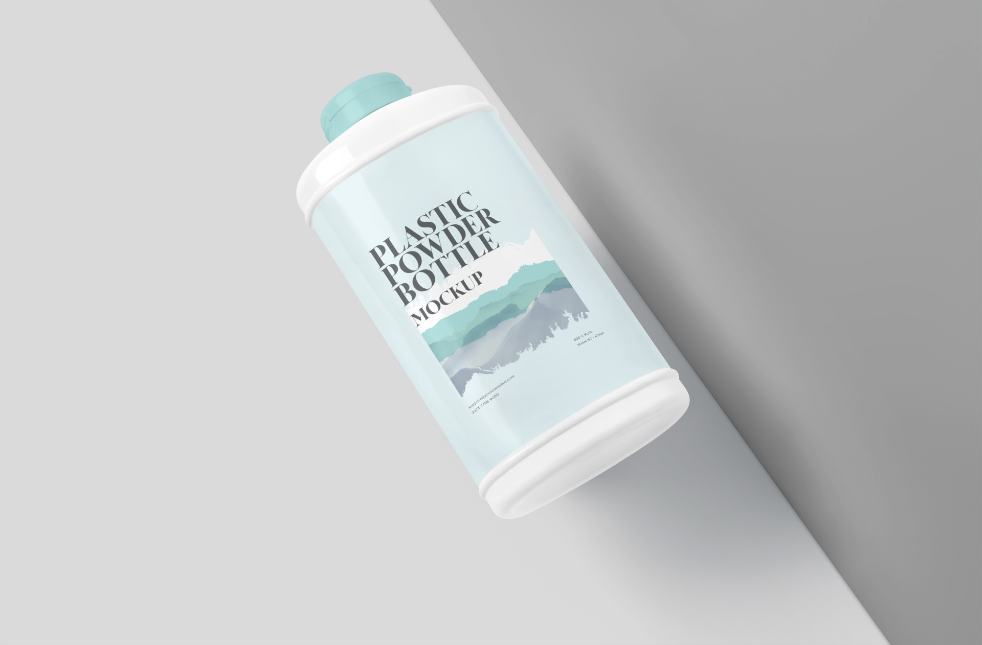 Floating Powder Bottle Mock-up for Beauty & Healthcare