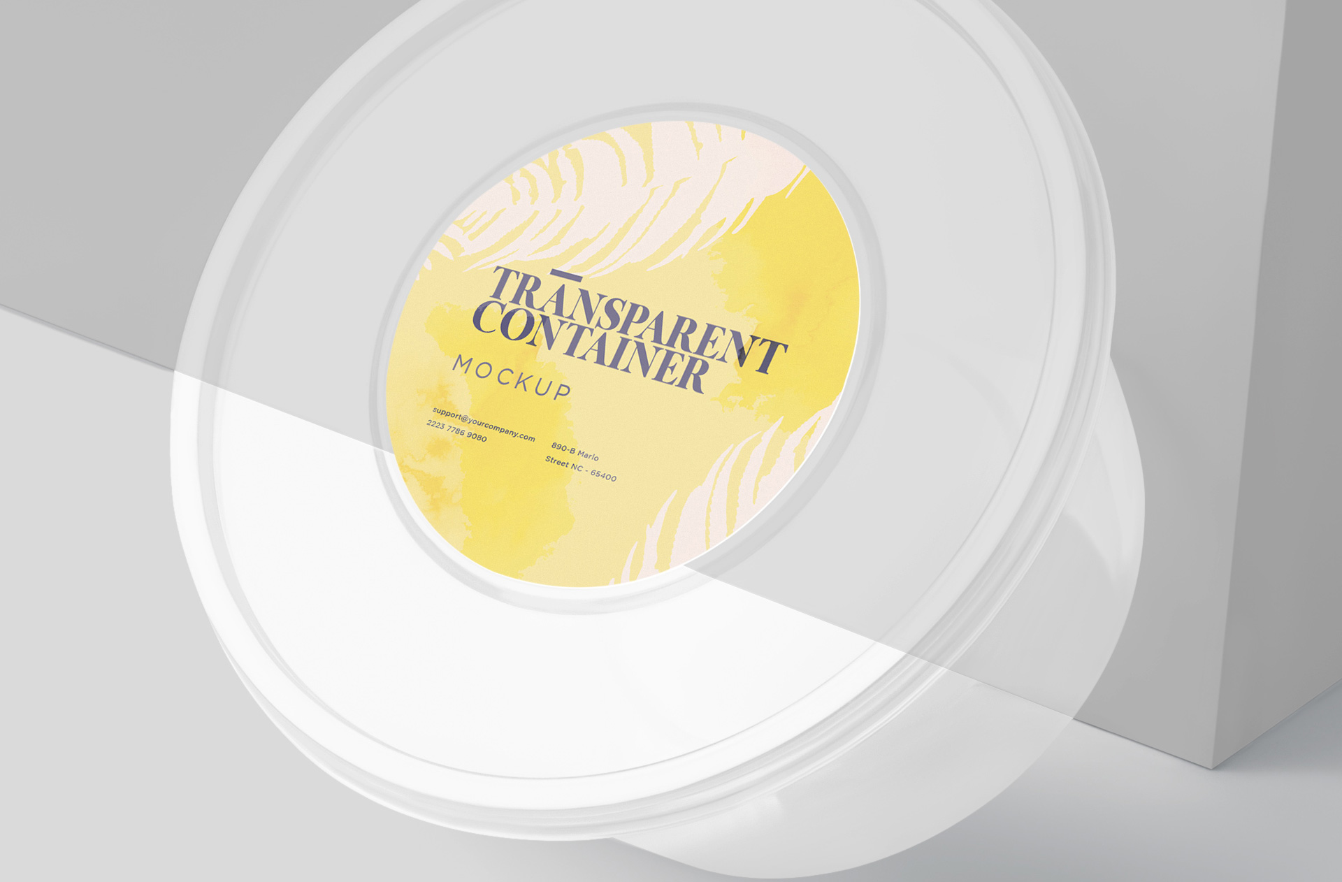 clear plastic tub mockup