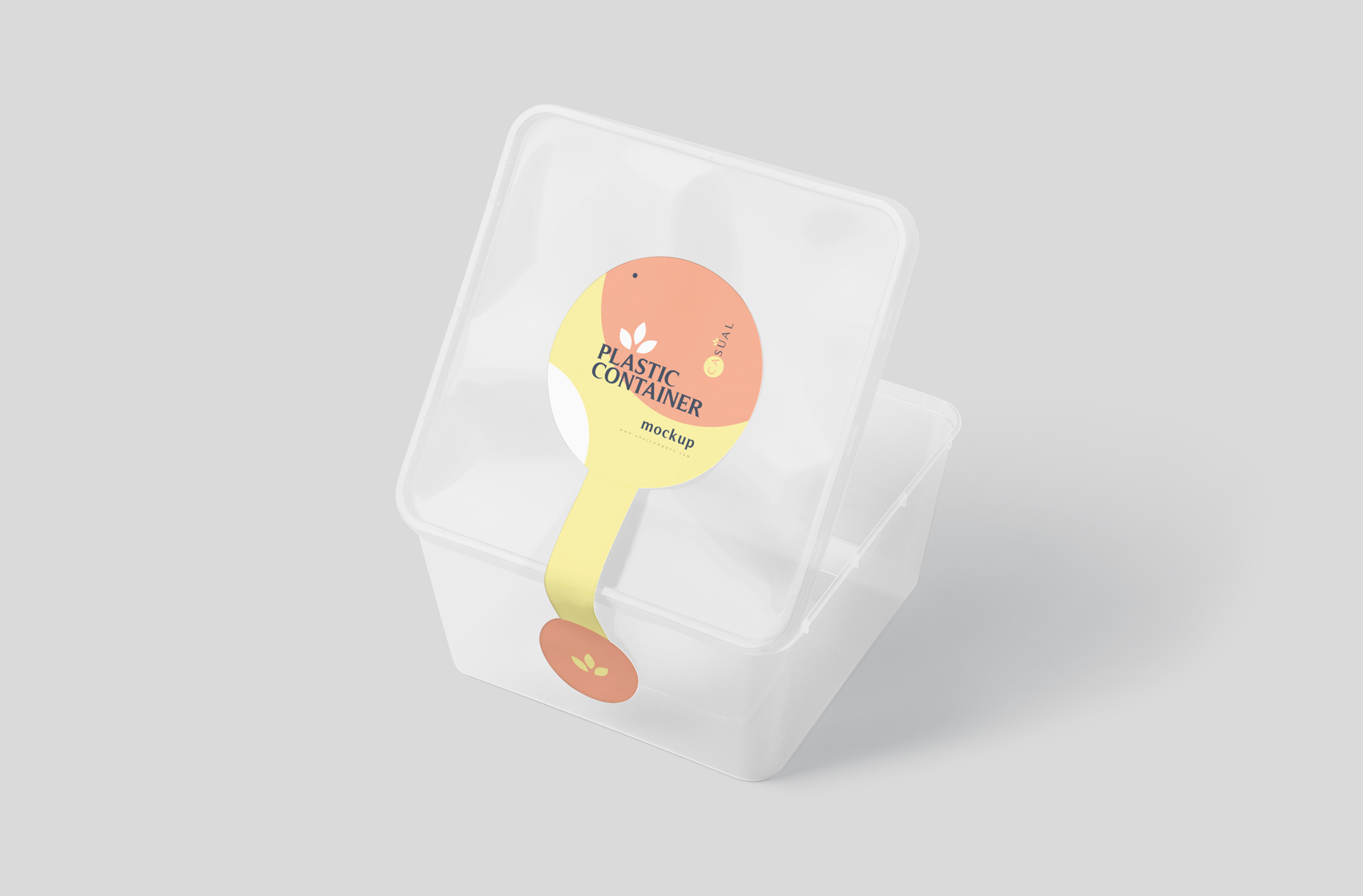 Open Square Plastic Meal Box Mockup – Realistic Display