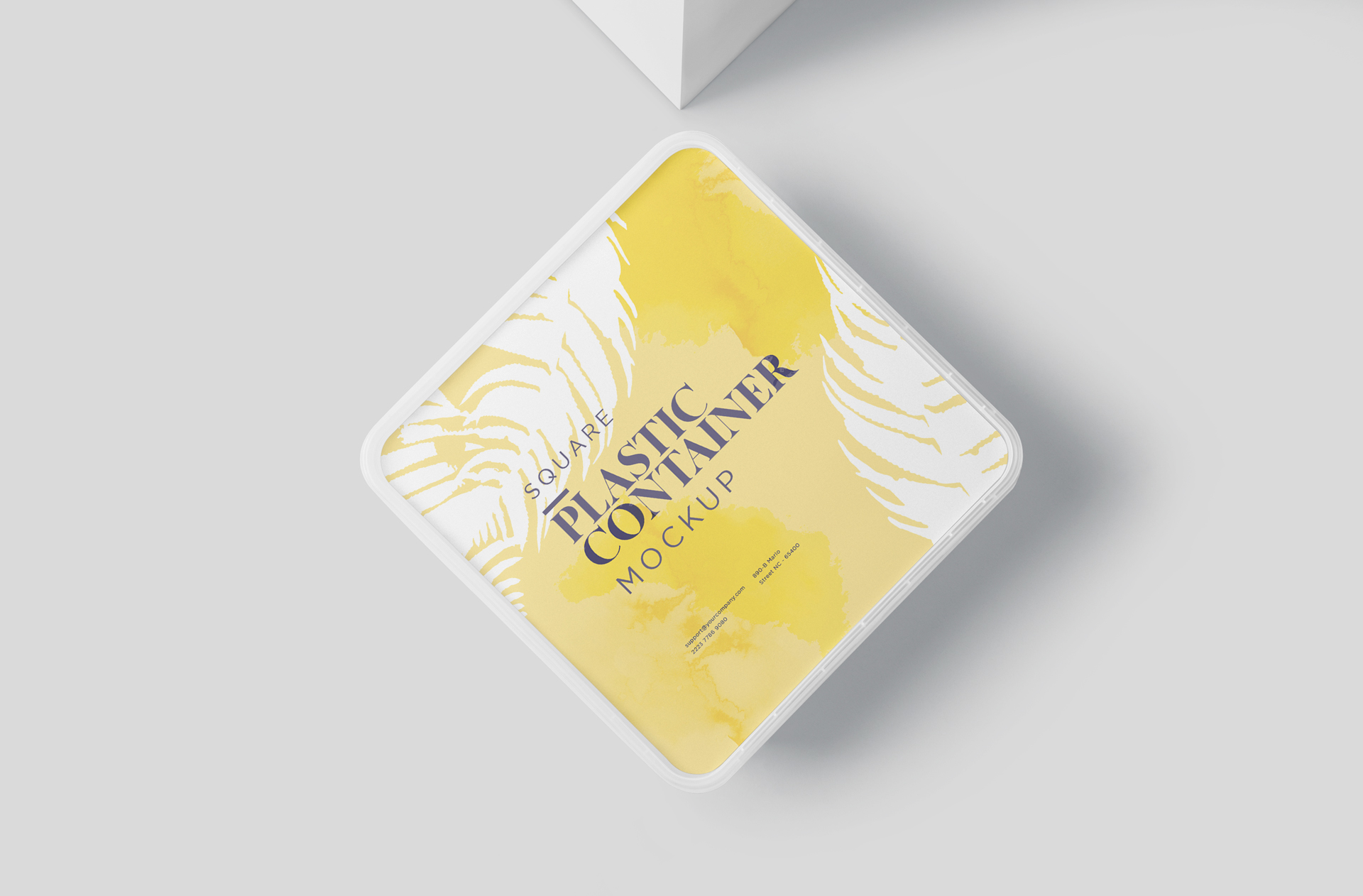 Open Square Plastic Meal Box Mockup – Realistic Display