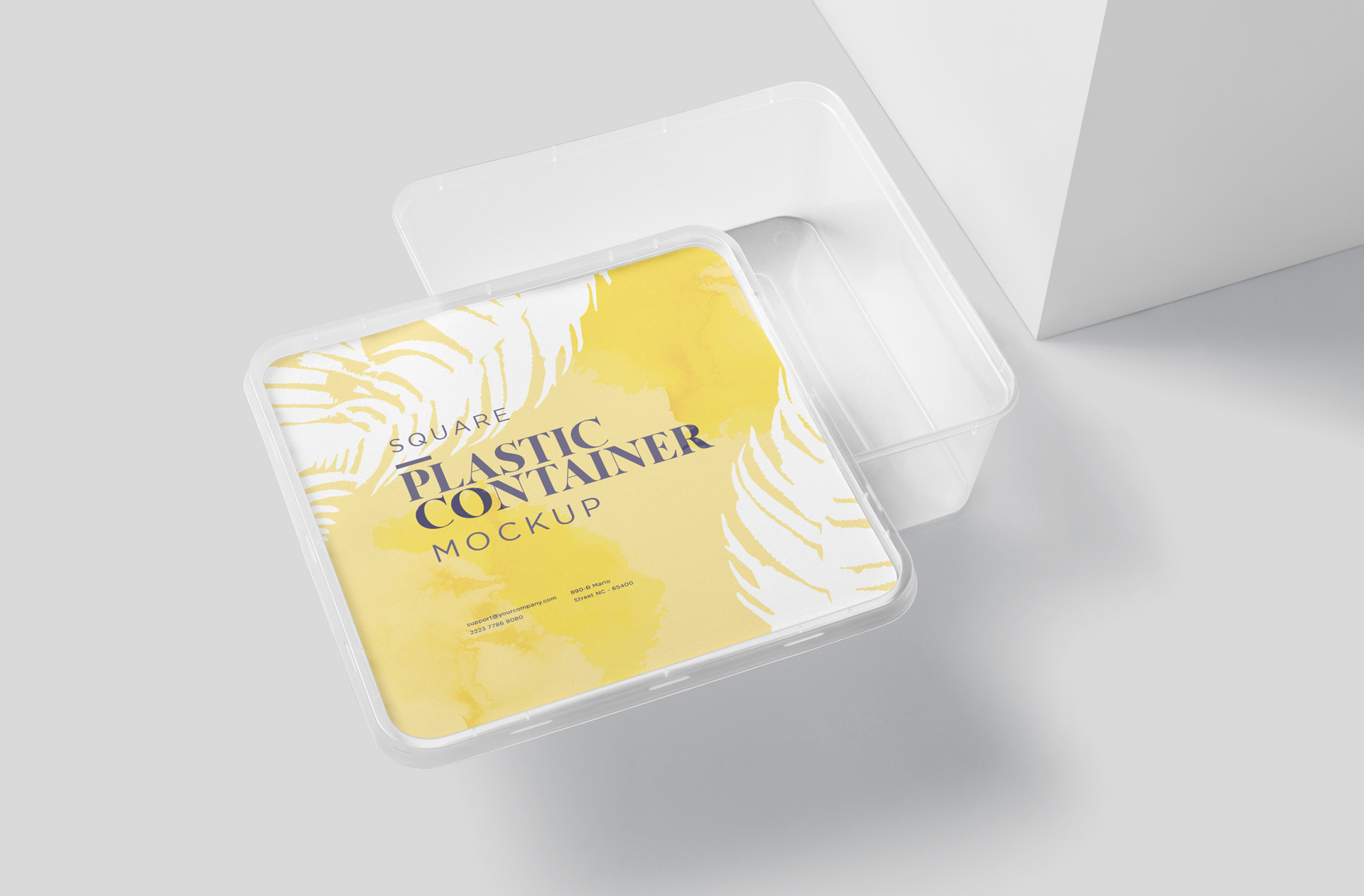 Disposable Square Plastic Meal Box Mockup – Eco-Friendly