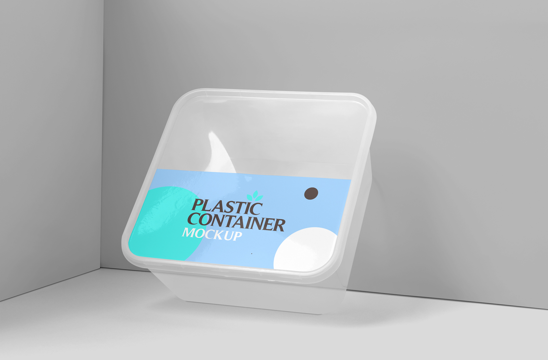 Square Transparent Plastic Container Mockup – PSD