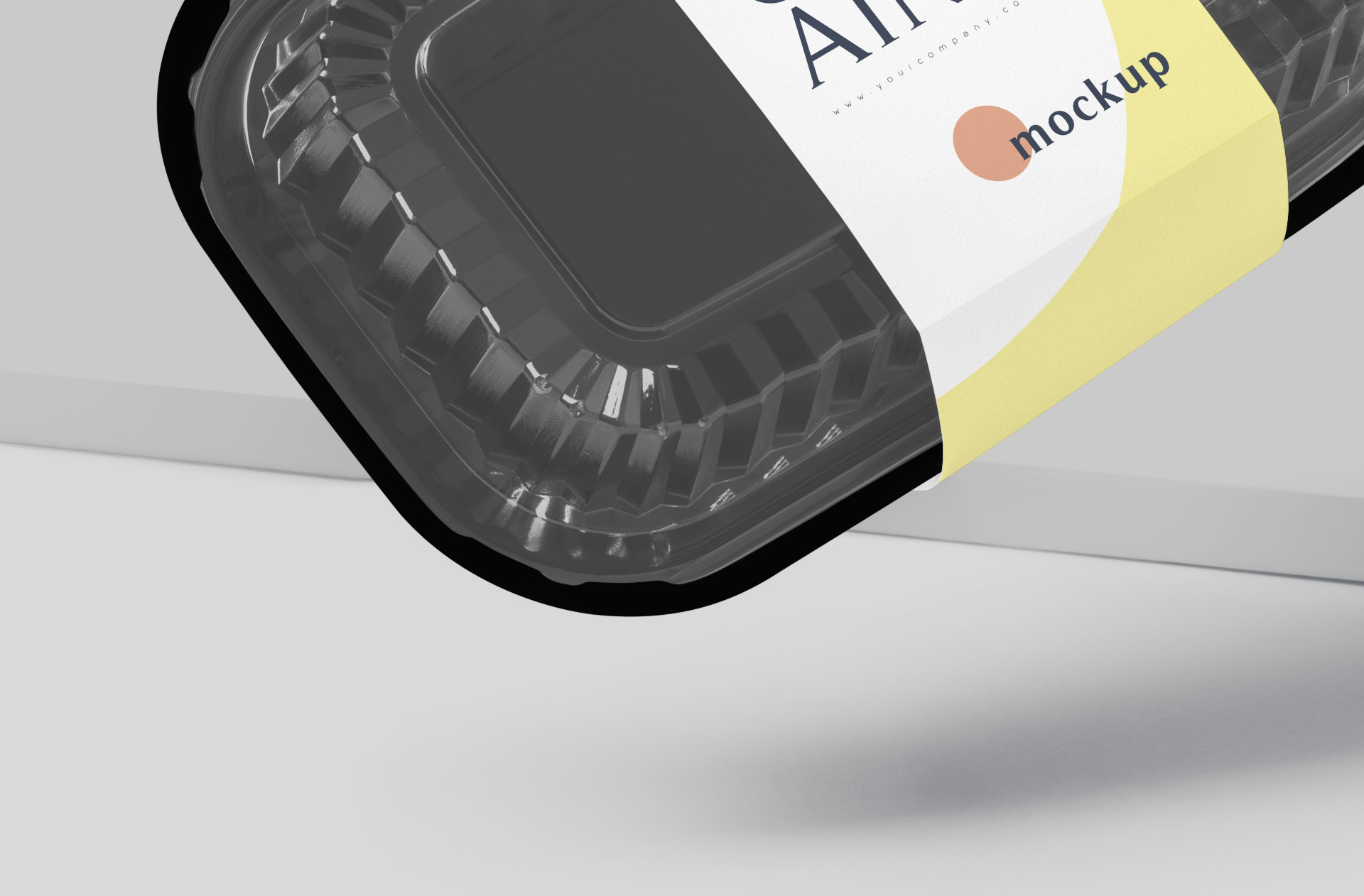 black plastic food container
