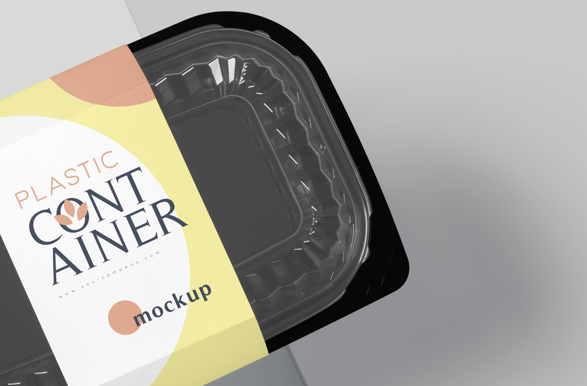 black plastic food tray