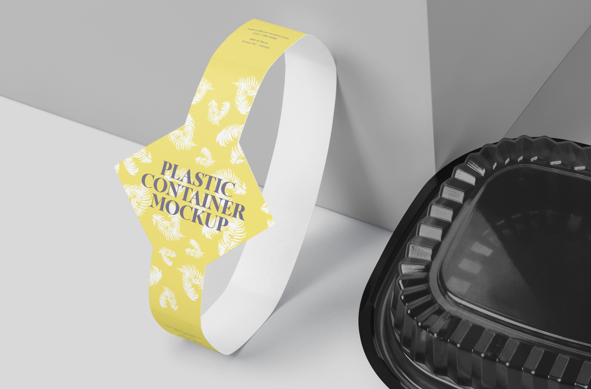 black plastic food container