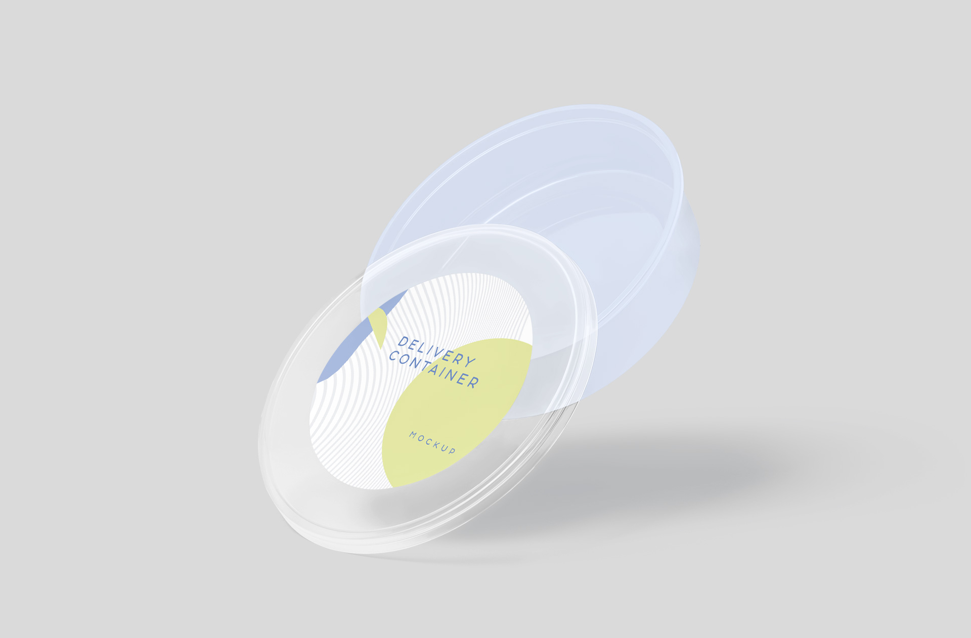Half Open Plastic Food Container Mockup
