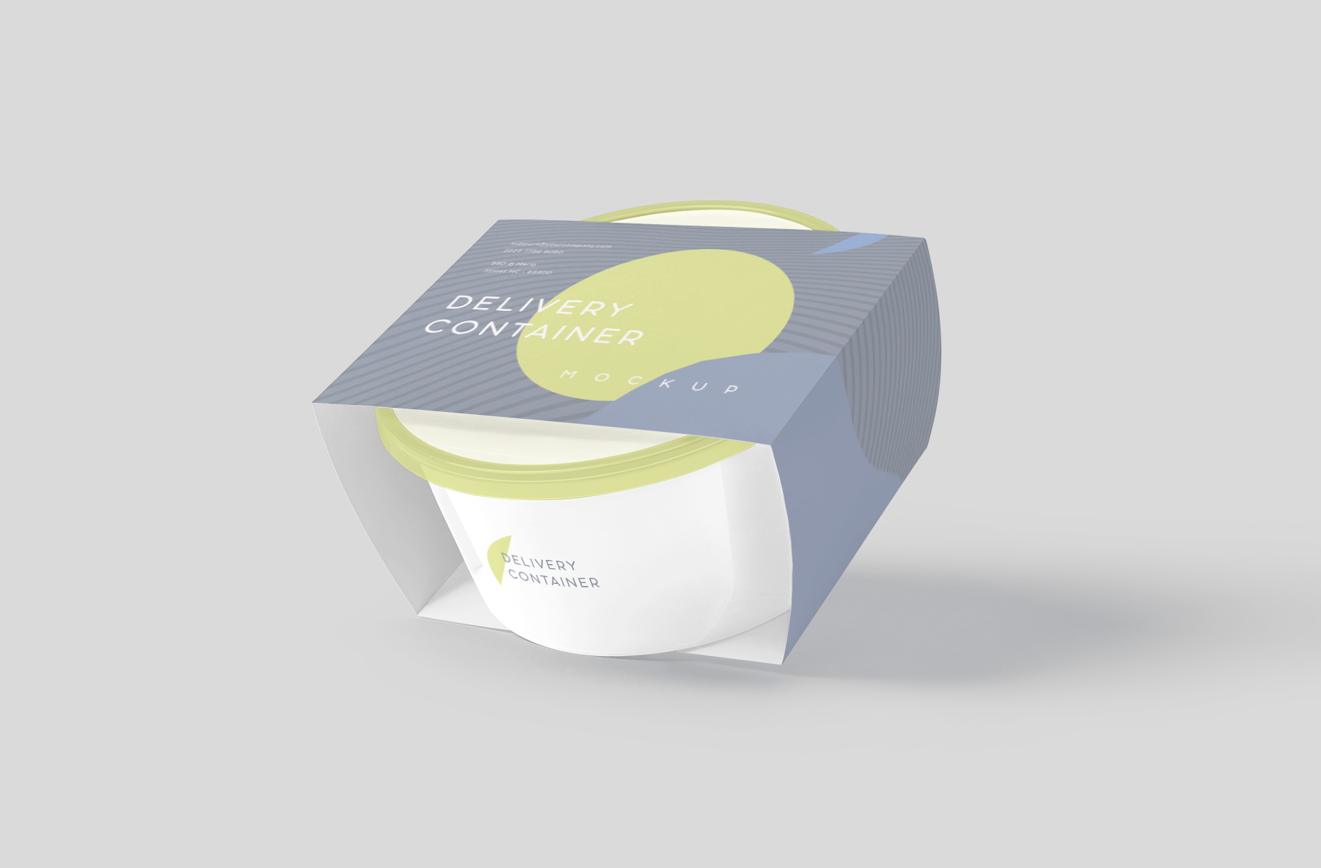 Plastic Food Container Mockup with Box Sleeve