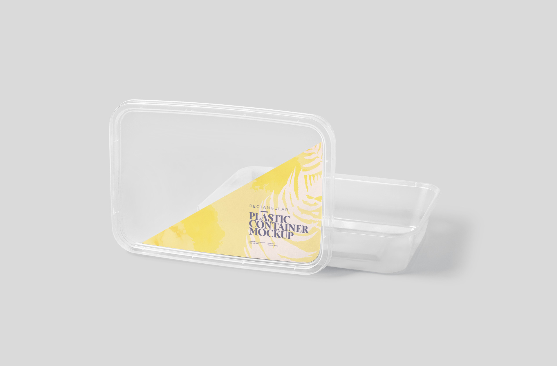Transparent Rectangular Food Packaging Mockup