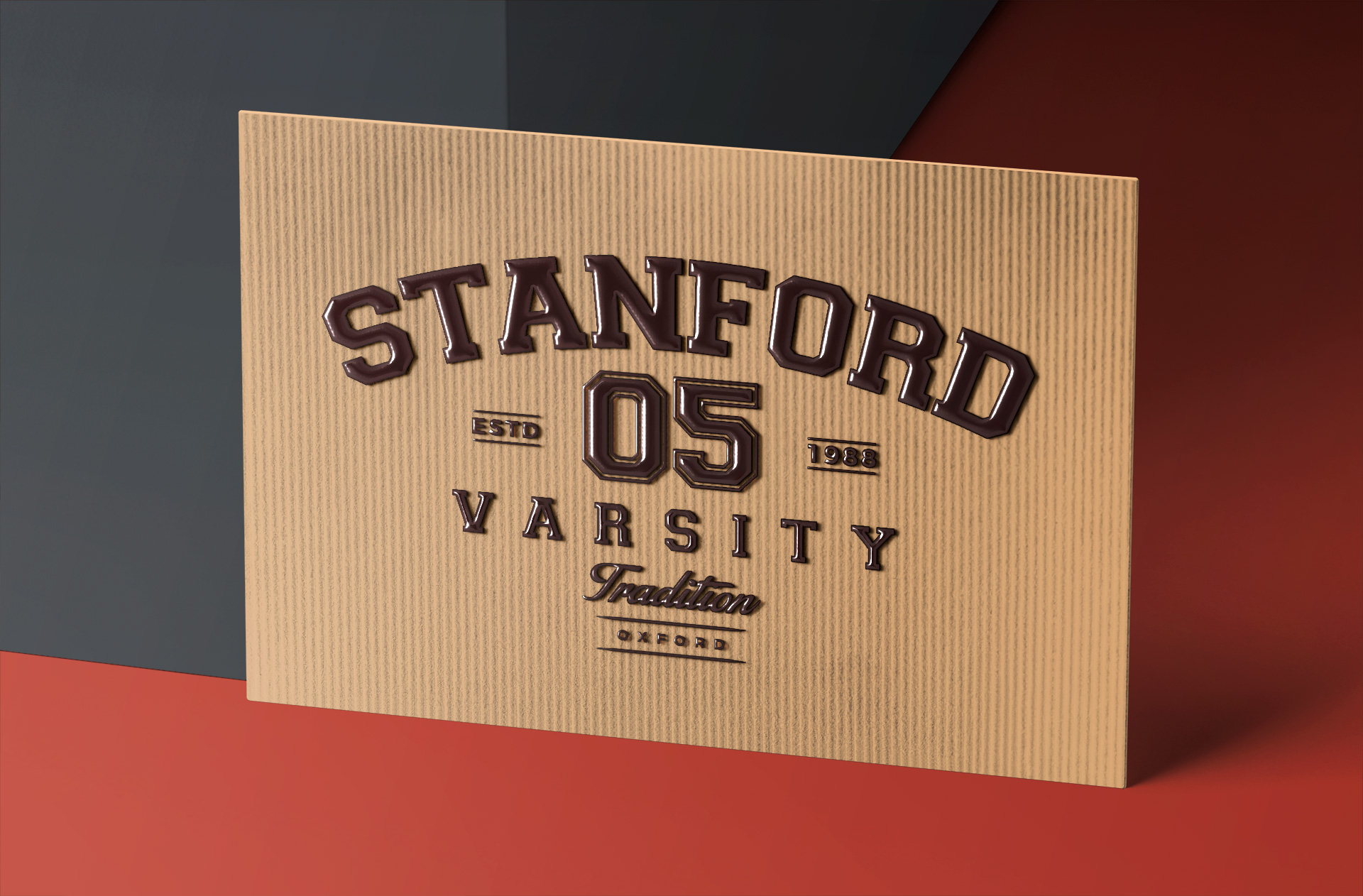 Embossed Logo Mockup on Textured Card