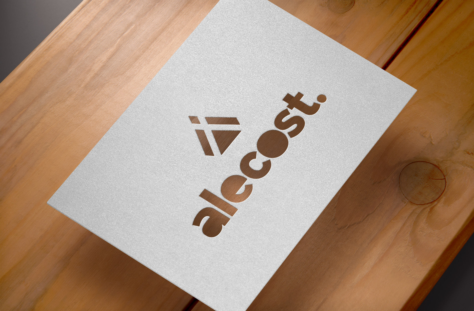 Die-Cut Logo Mockup on Textured Paper
