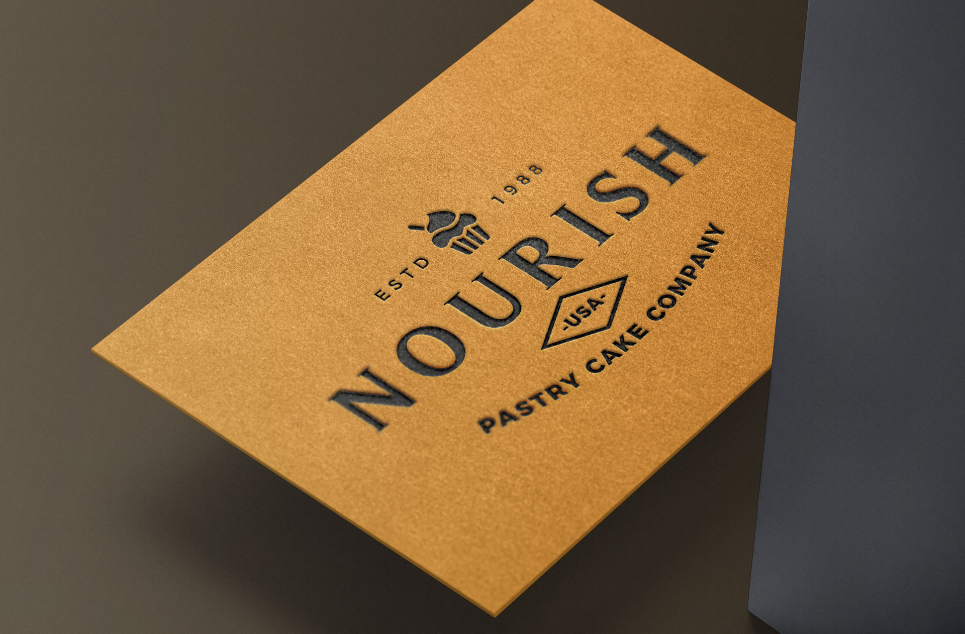 Minimal Letterpress Logo Mock-Up on Kraft Paper