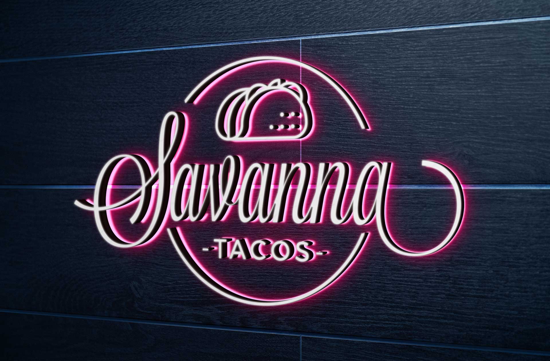 Neon Light Logo Mockup for Nightlife Branding