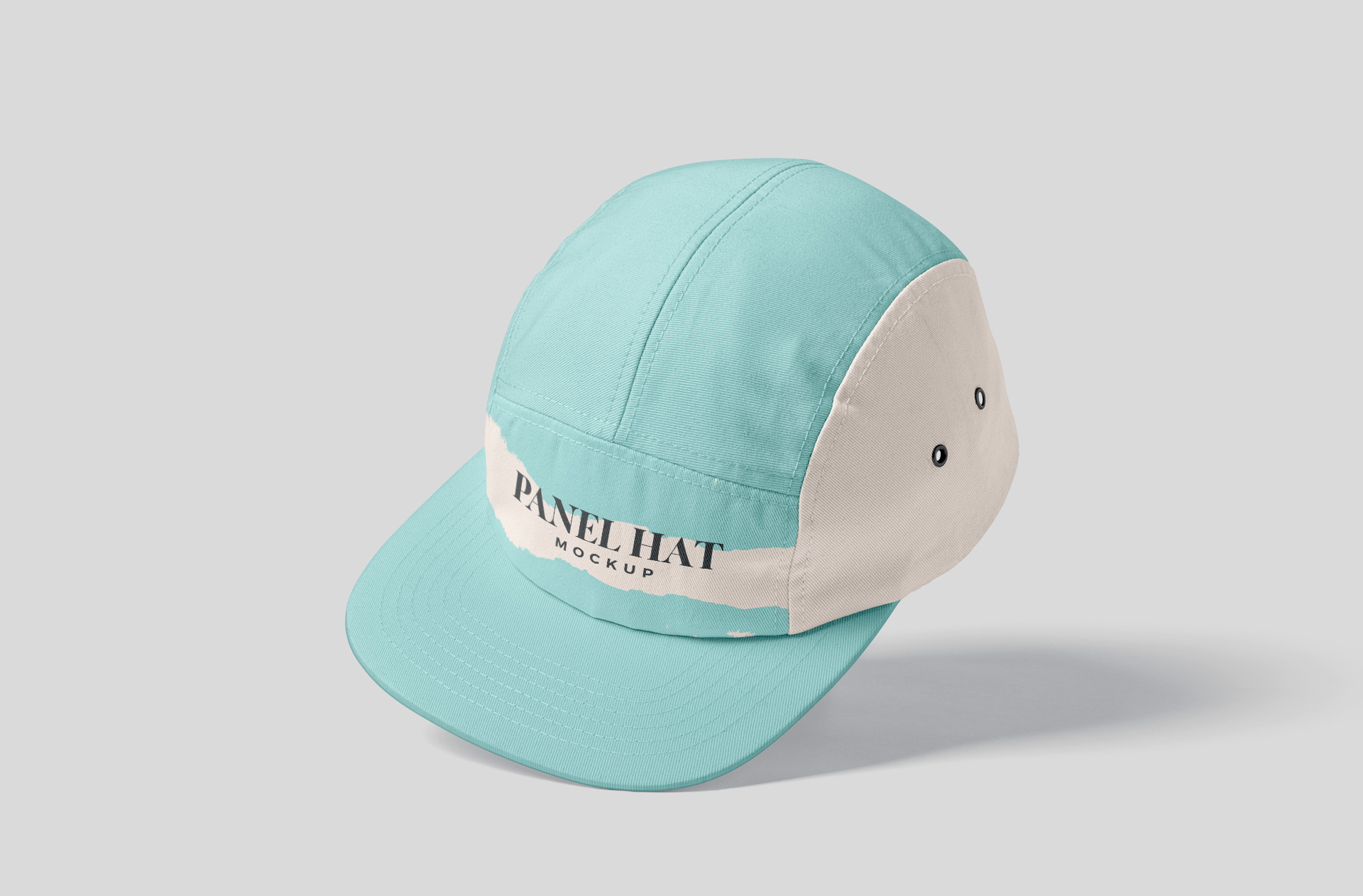 Panel Hat Mockup Angled Front View