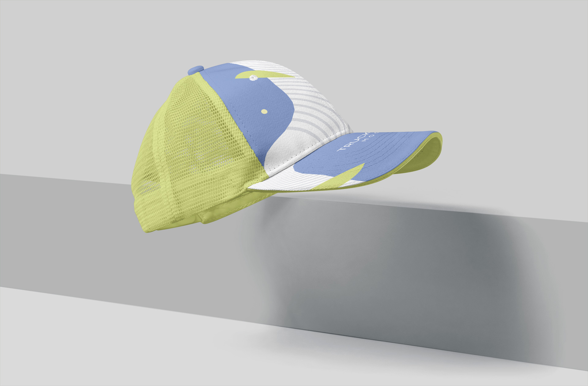 Trucker Hat Mockup Floating Side View