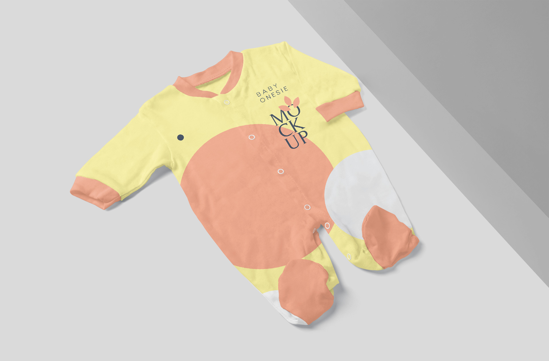Baby Onesie Mockup Angled View