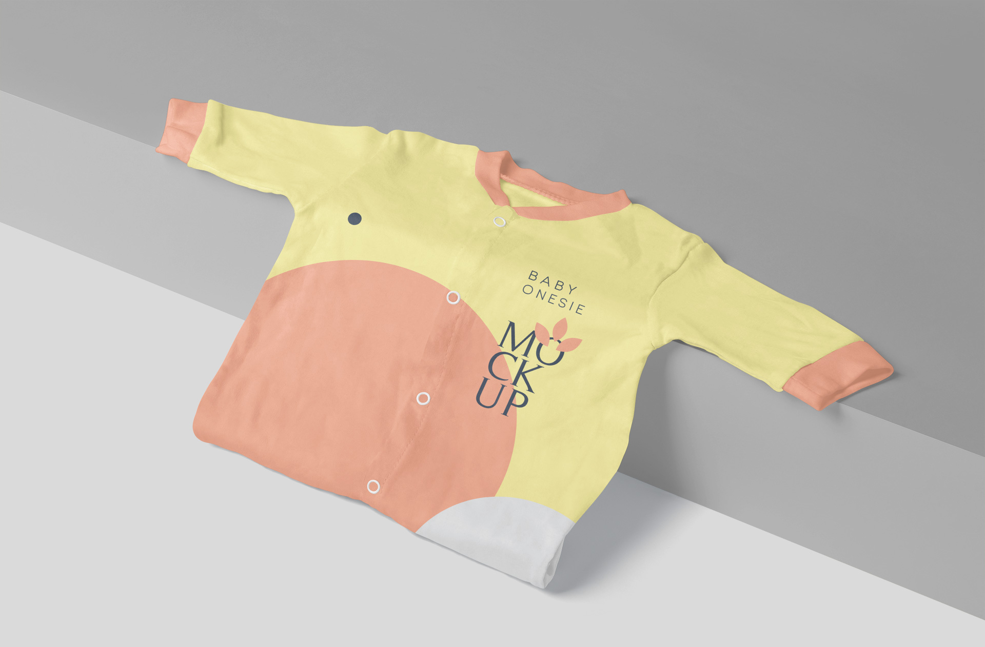 Baby Onesie Mockup Folded Layout