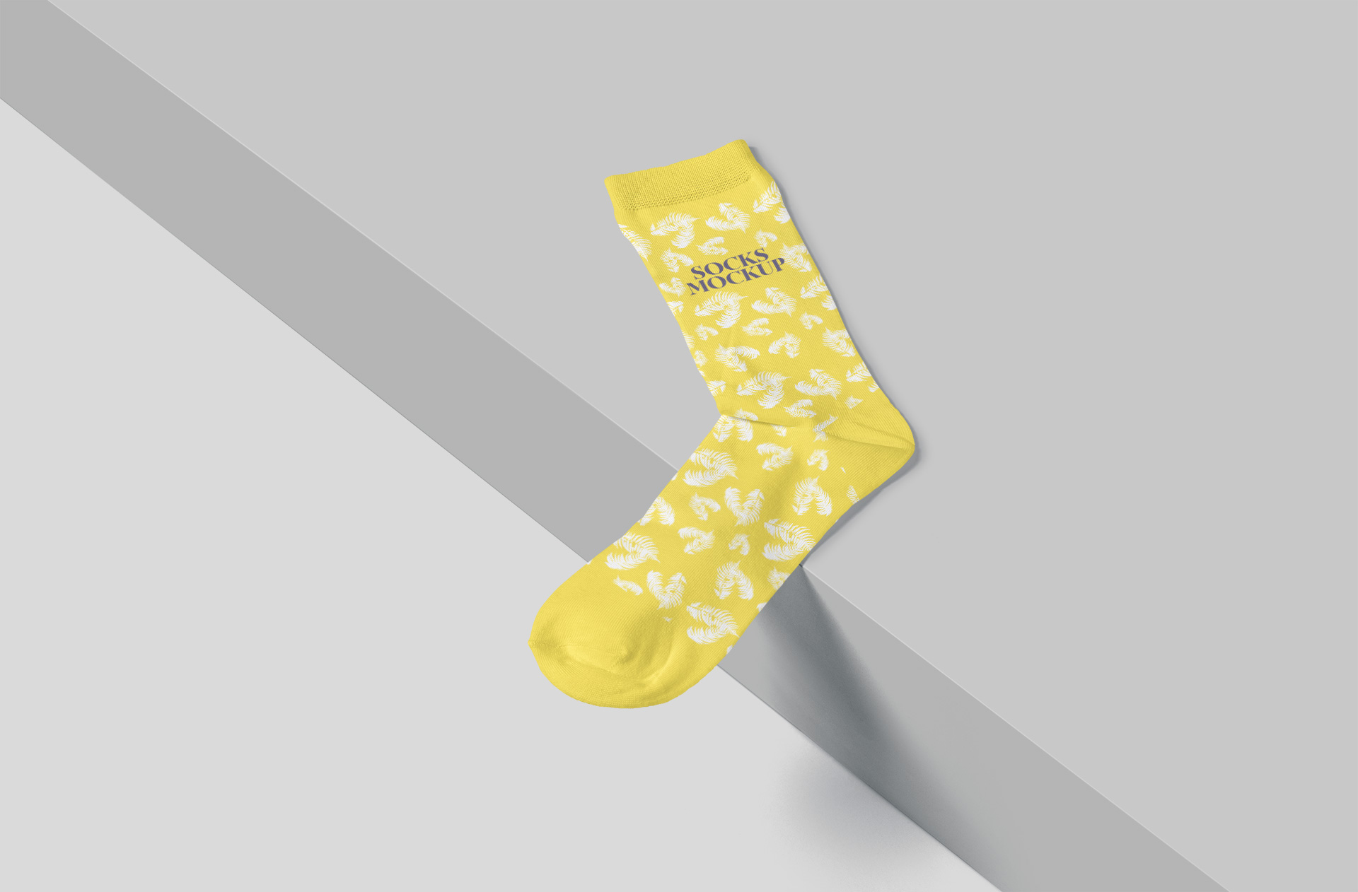 Patterned Socks Mockup Single Sock Display