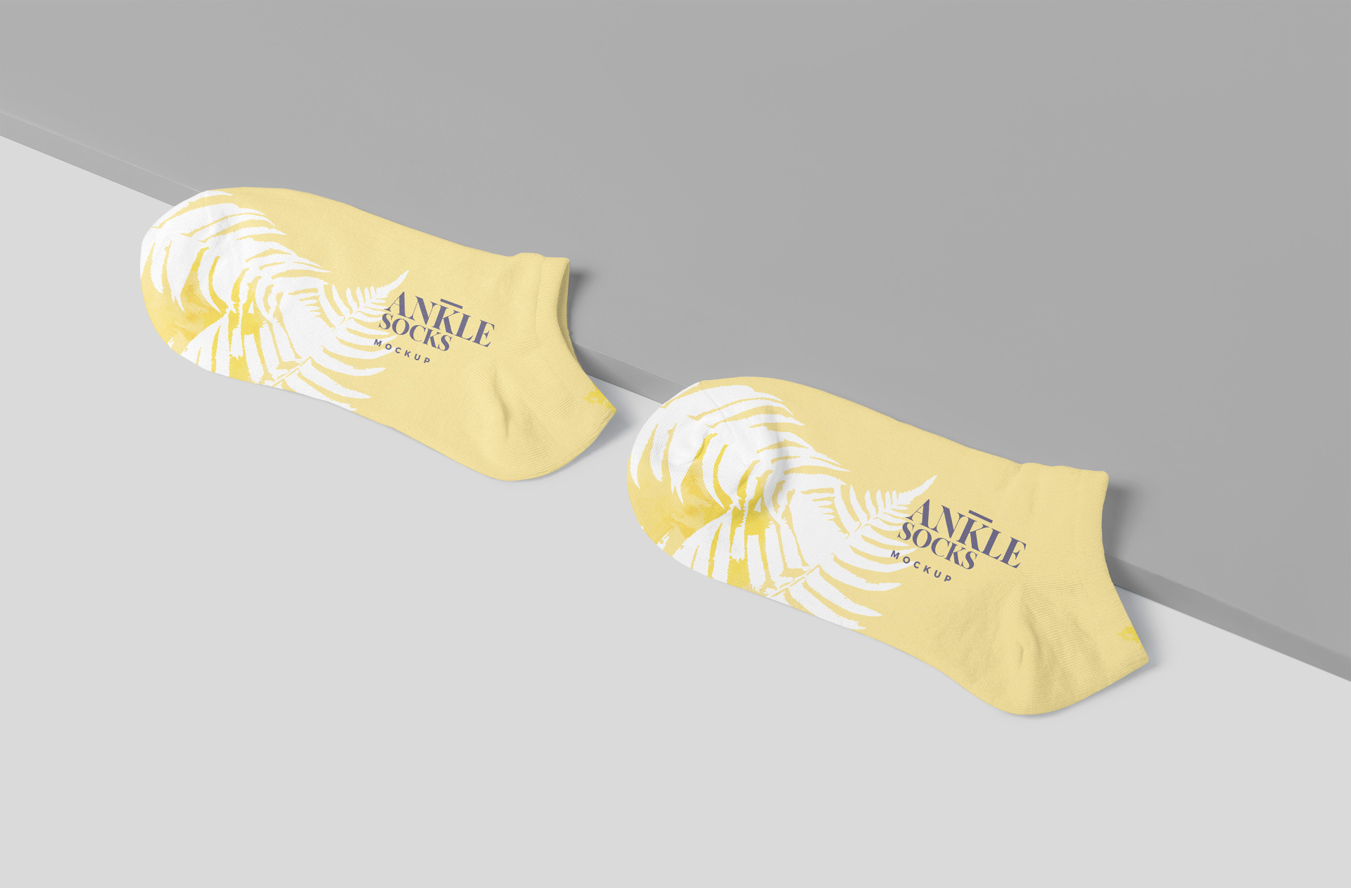 Ankle Socks Mockup Angled View