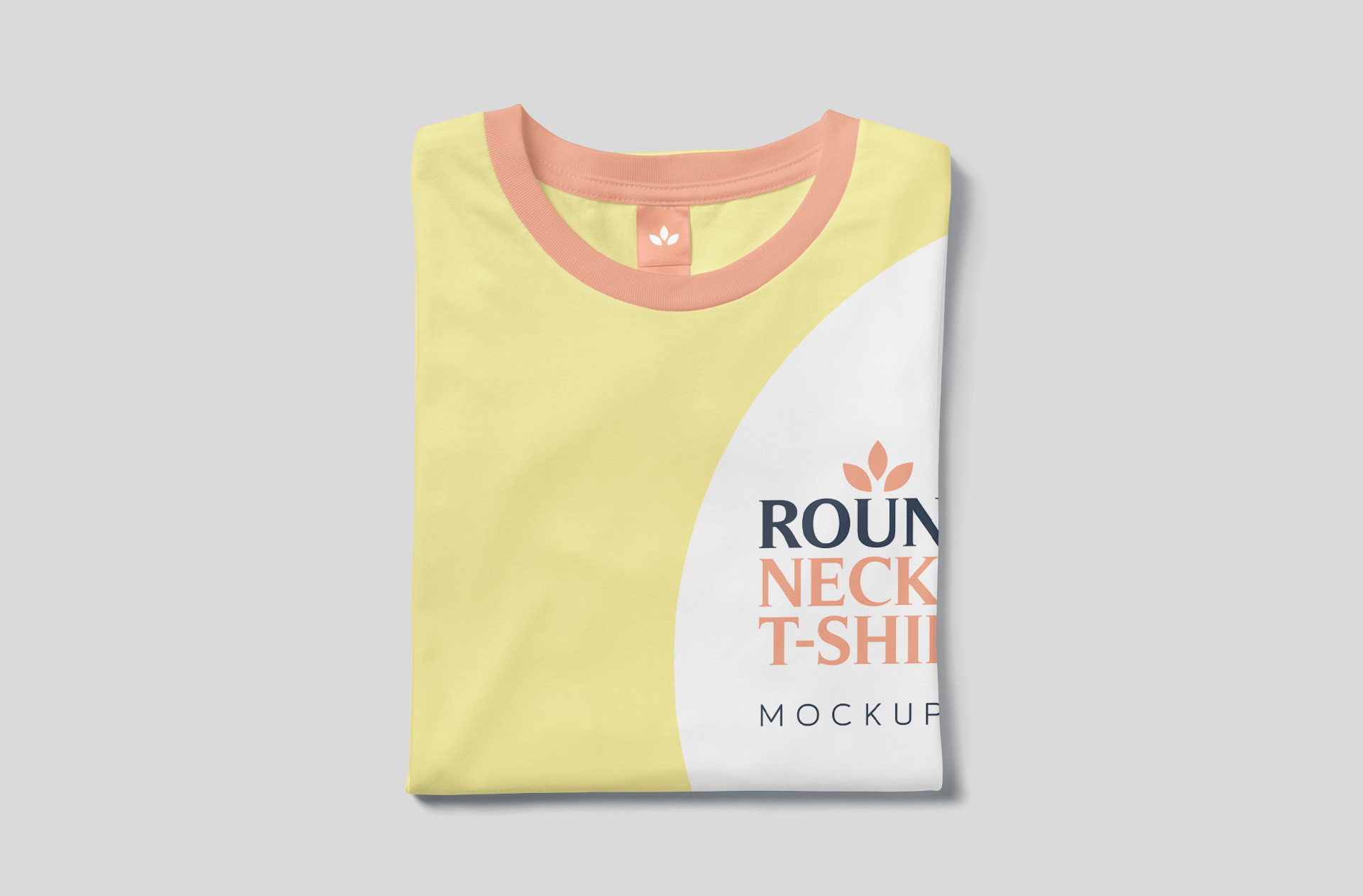 Round Neck T-Shirt Mockup Close-Up View