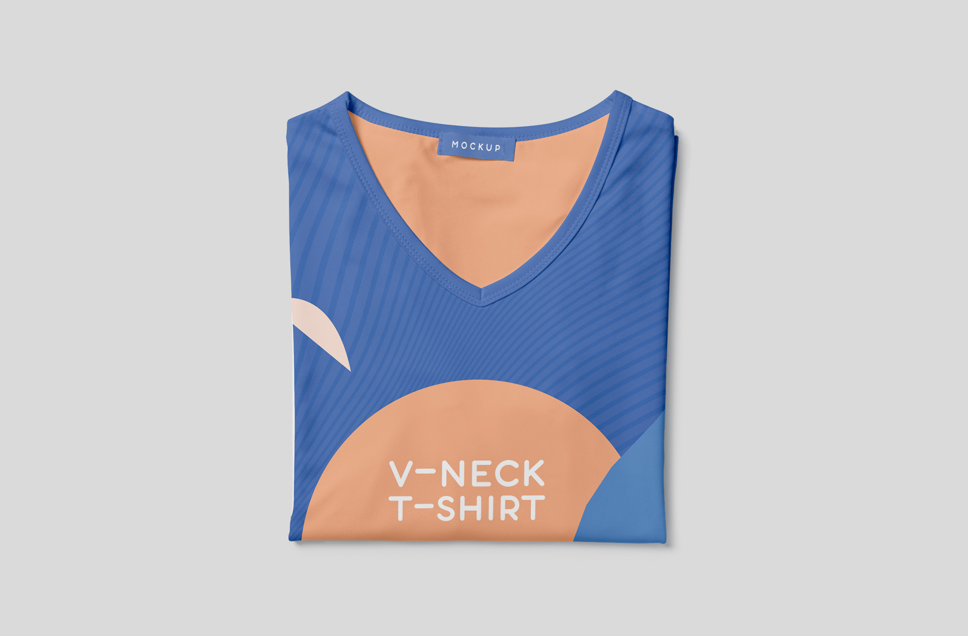 V-Neck T-Shirt Mockup Close-Up View