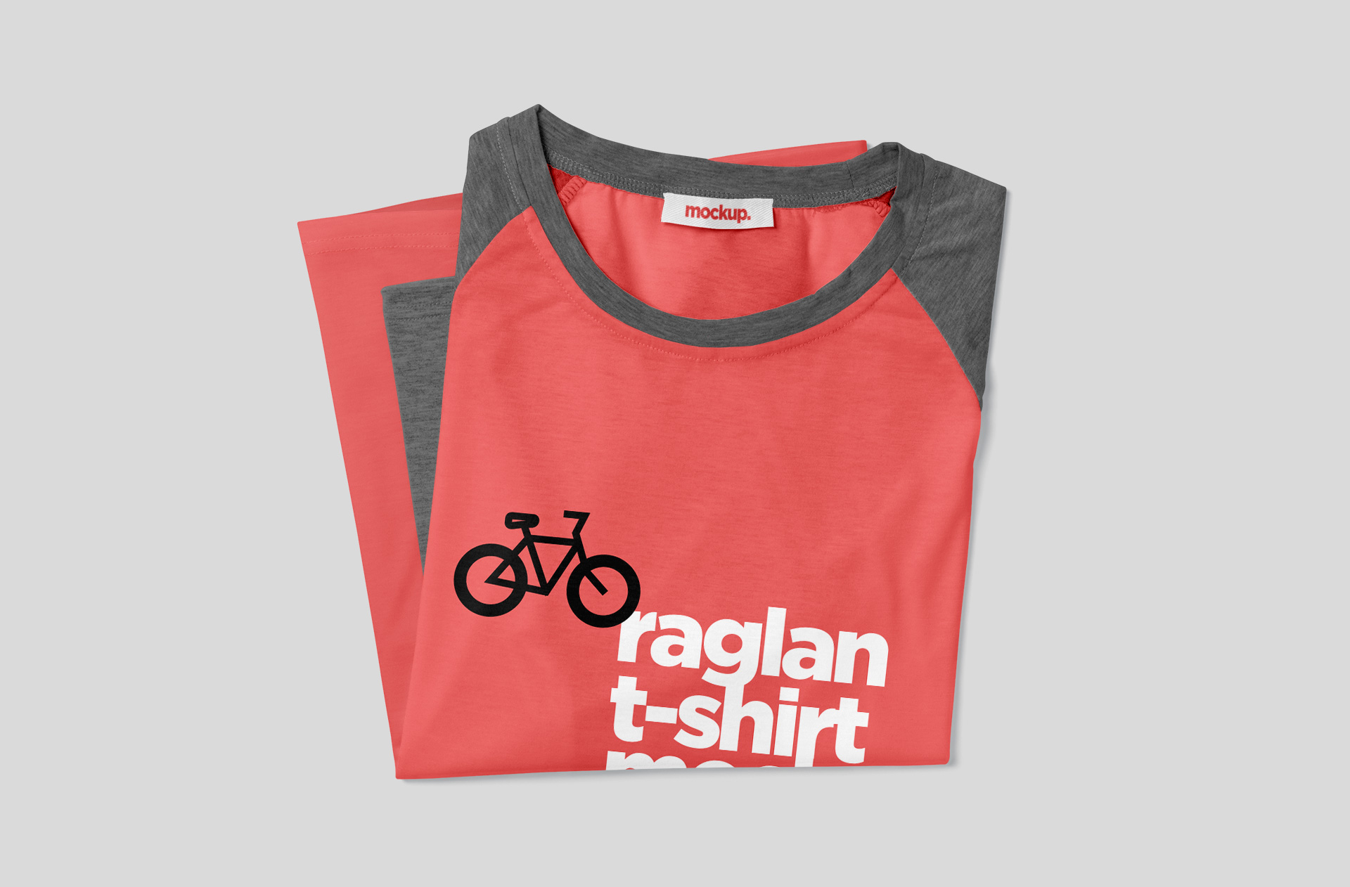 Raglan T-Shirt Mockup Folded View
