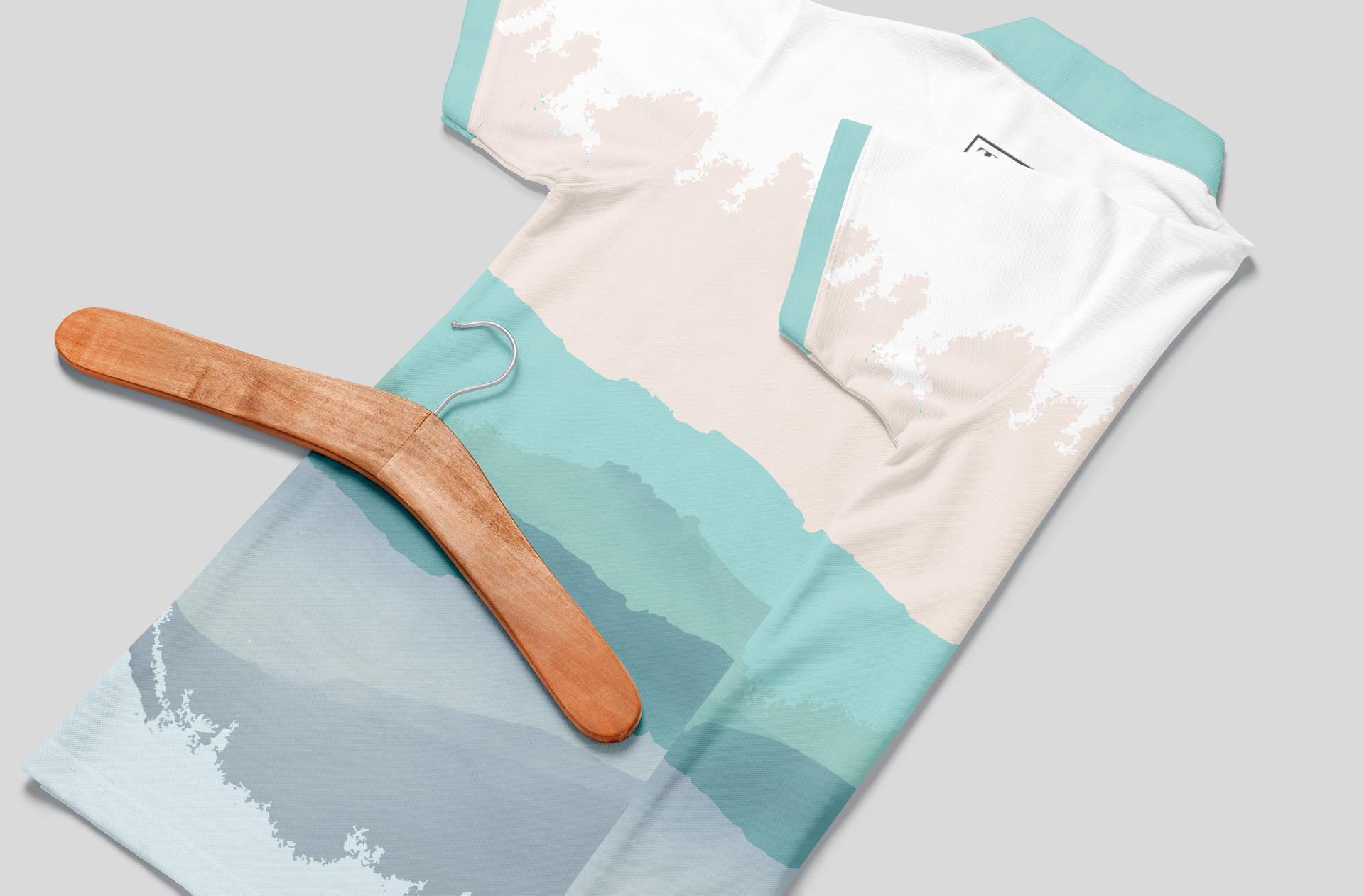 Polo T-Shirt Mockup Back Hanging View