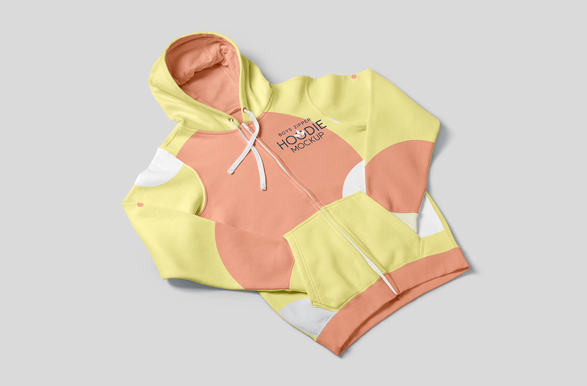 Kids’ Zipper Hoodie Mockup – Realistic Apparel Display