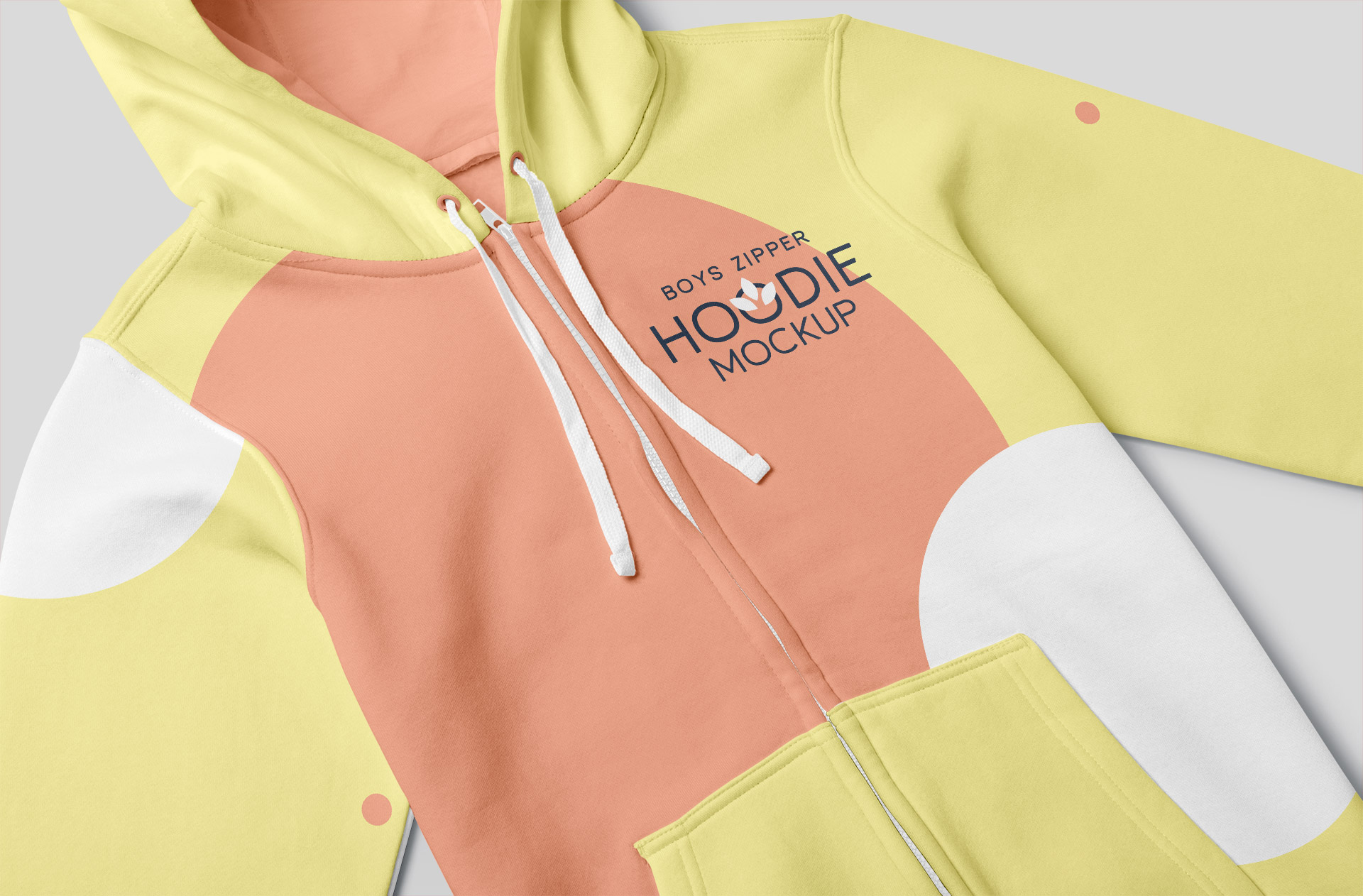 Front & Back Zipper Hoodie Mock-up – Stylish Kidswear