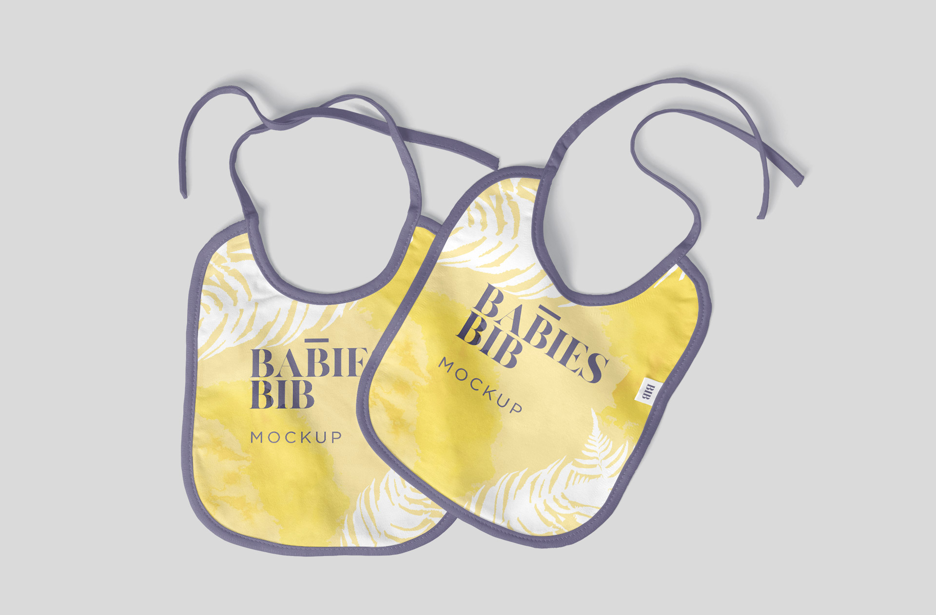 Baby Bib Pair Mockup – Set of Two Customizable Bibs