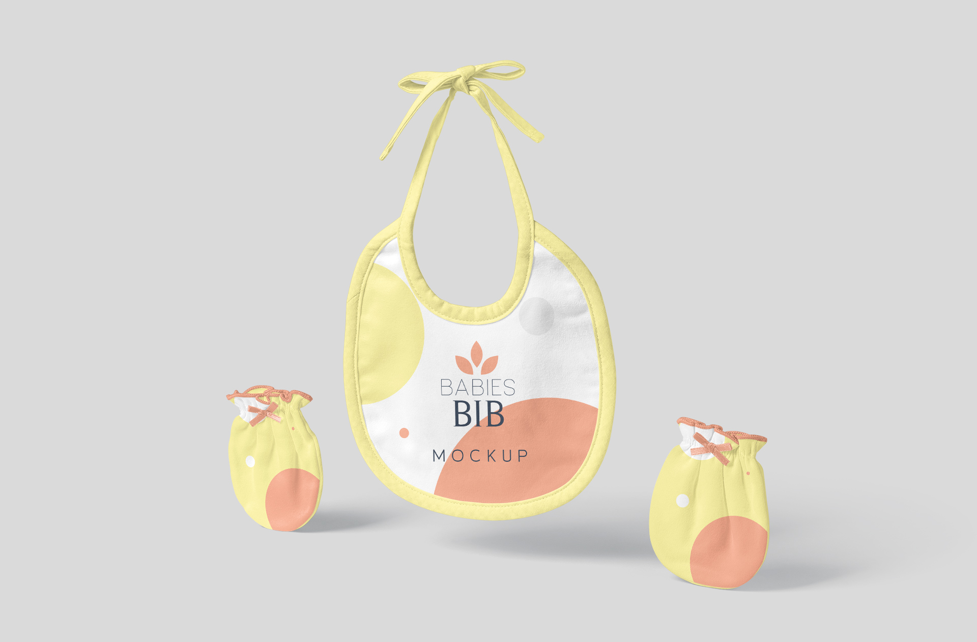 Realistic Baby Bib Mockup with Adjustable Tie