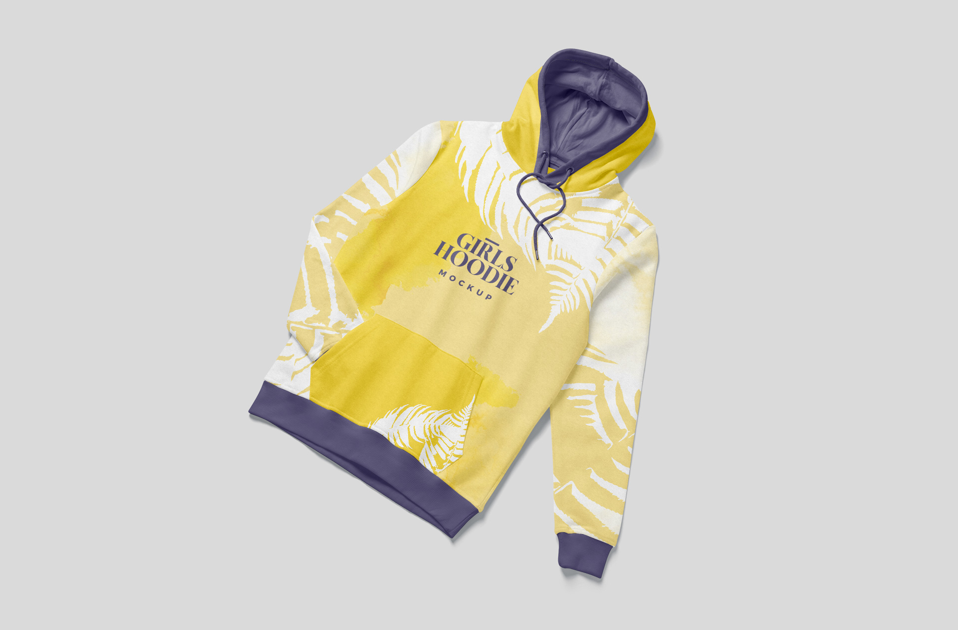 Realistic Girls Hoodie Mockup with Custom Design