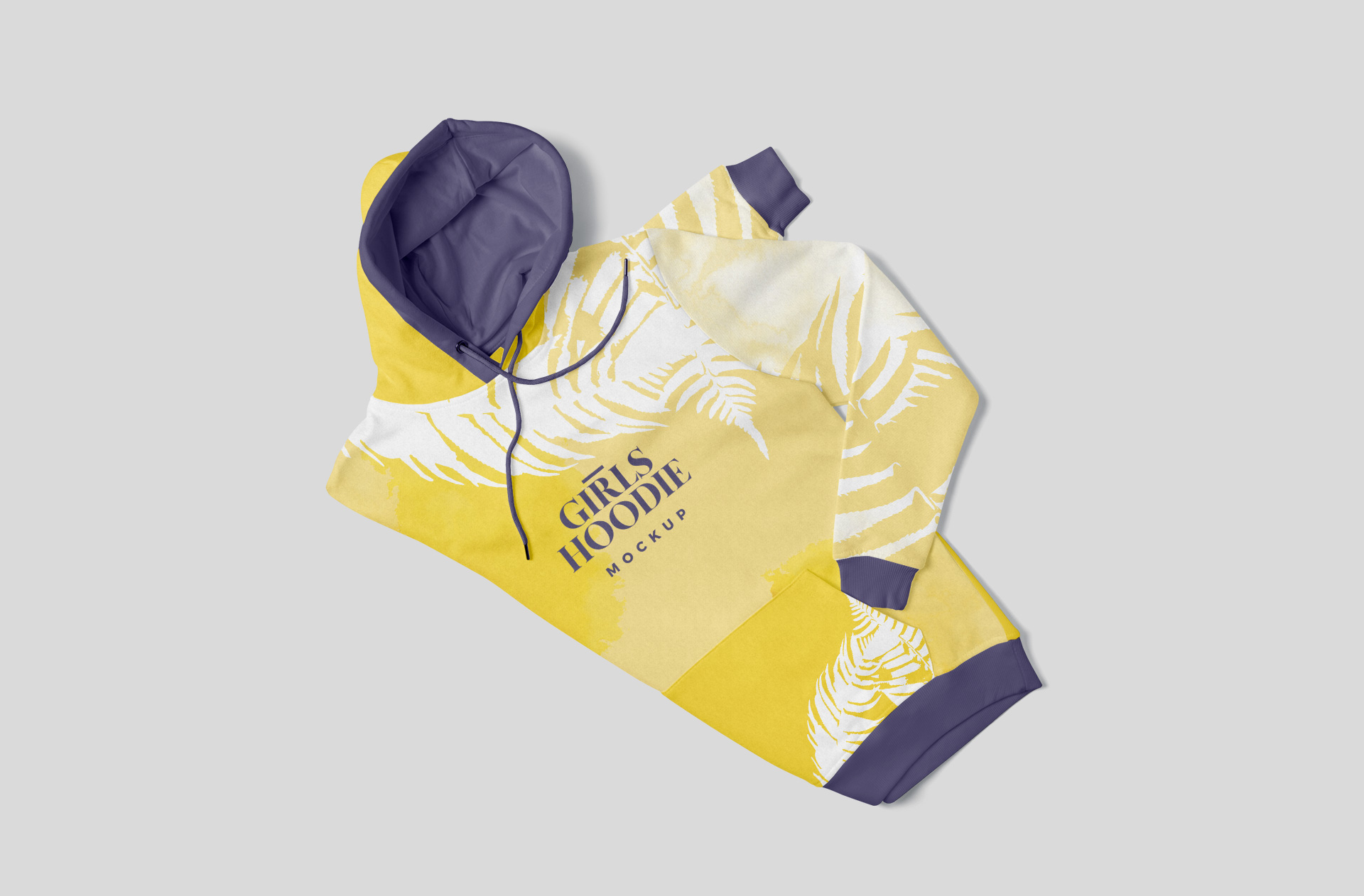 Back View Girls Hoodie Mockup for Apparel Design