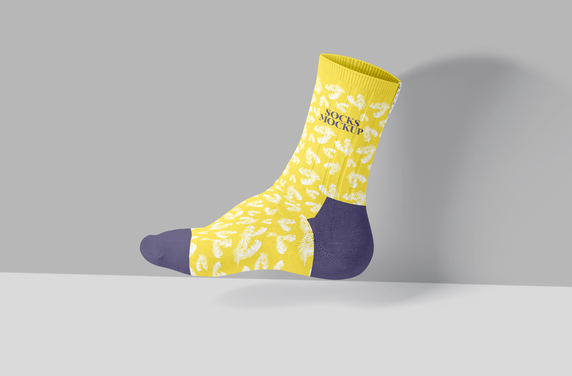 Floating Crew Socks Mock-up for Custom Fashion